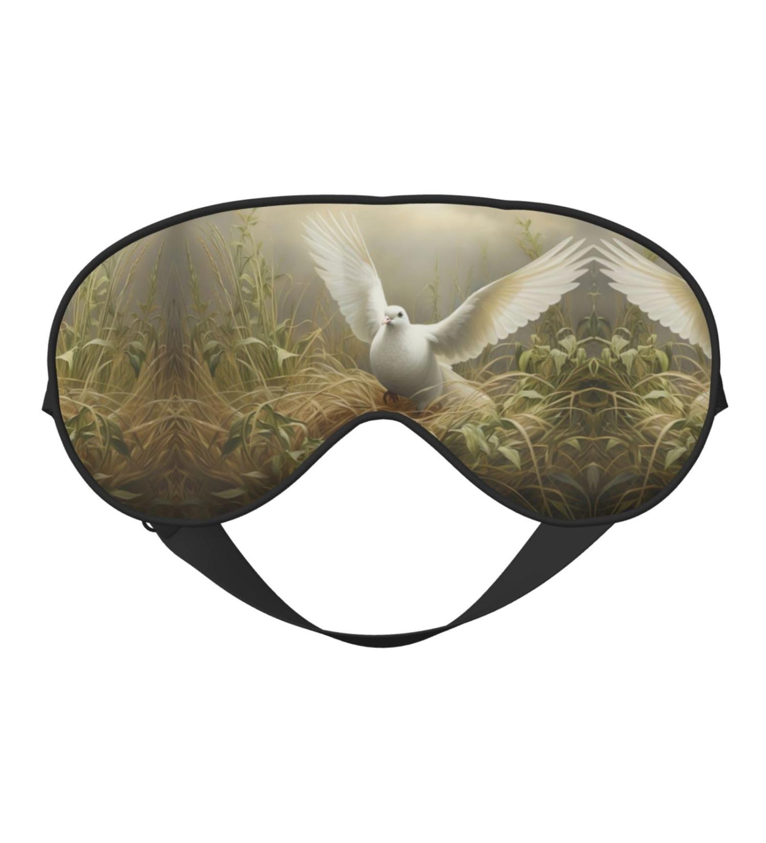 SSIMOO Ultra-Soft Light-Blocking Eye Mask for Restful Sleep | Grass & Dove Print Optimal Comfort Black | International Shipping Available - Buy Online on GoSupps.com