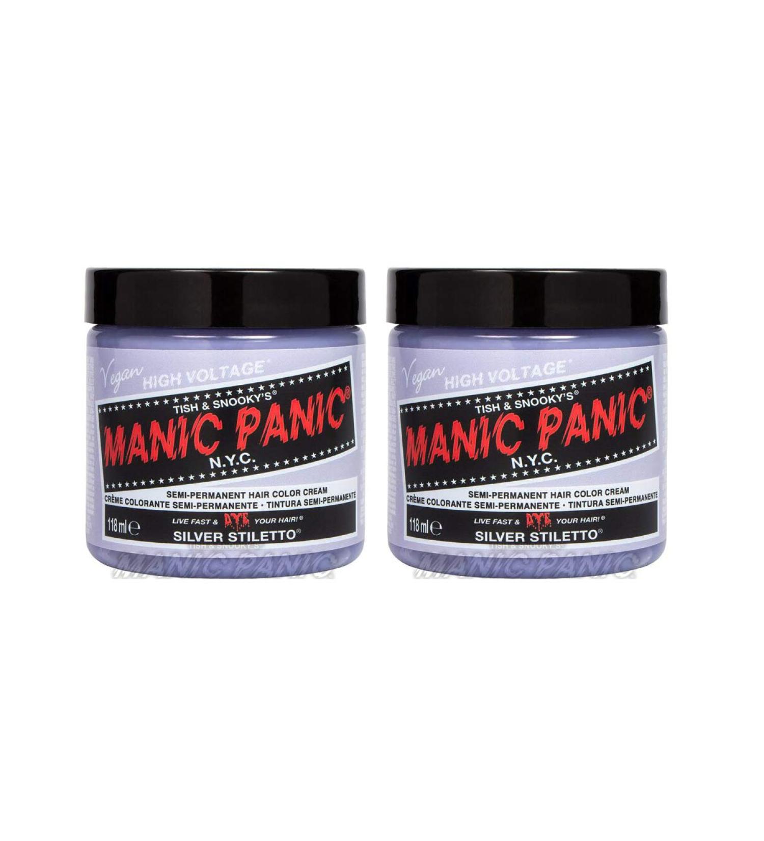 Manic Panic Silver Stiletto Hair Dye - Vegan & Cruelty-Free Semi-Permanent 2x118ml - Buy Online on GoSupps.com