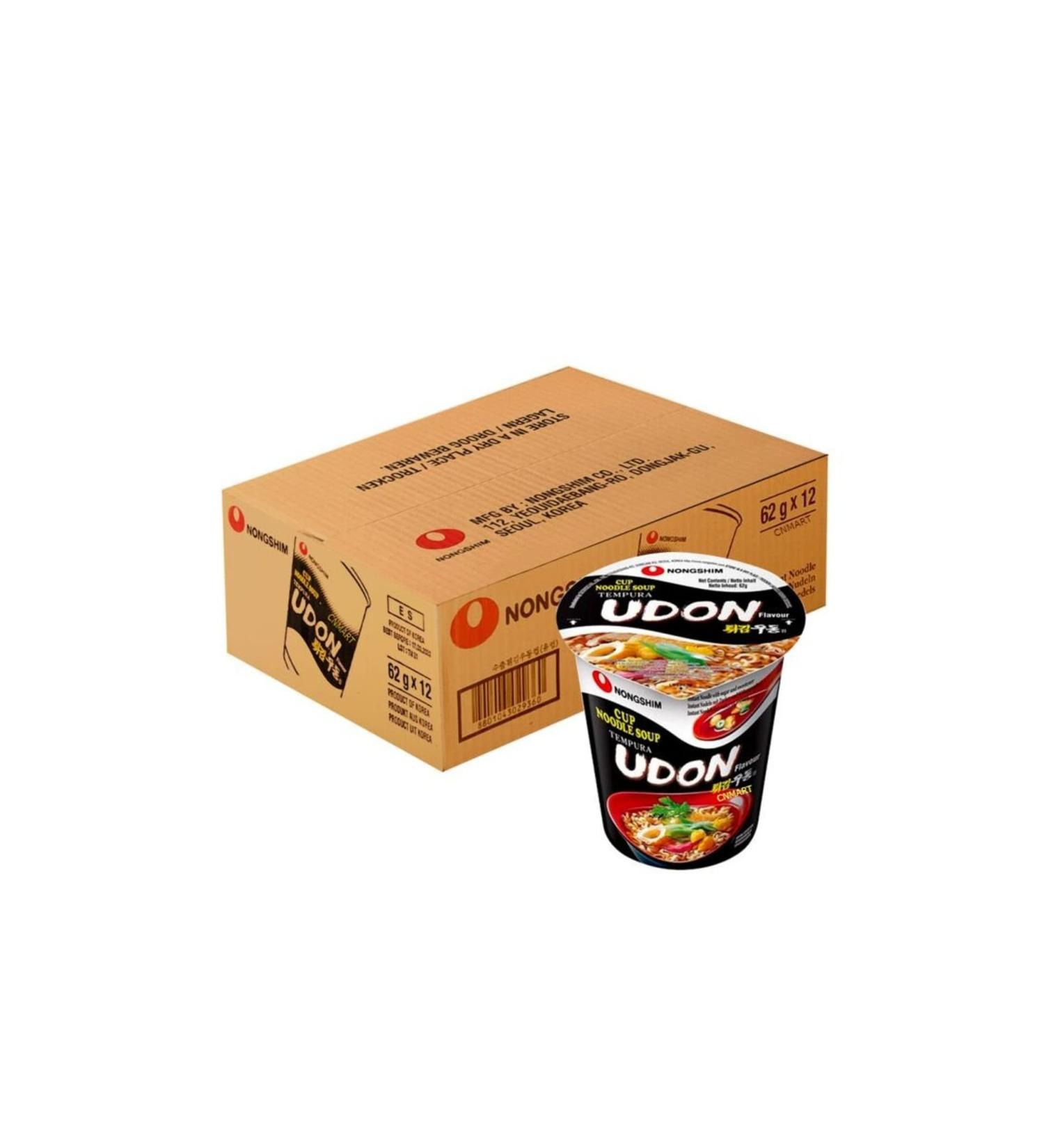 Nongshim Instant Cup Noodle Soup Tempura Udon Ramen 62g (Pack of 24) by CNMART - Buy Online on GoSupps.com