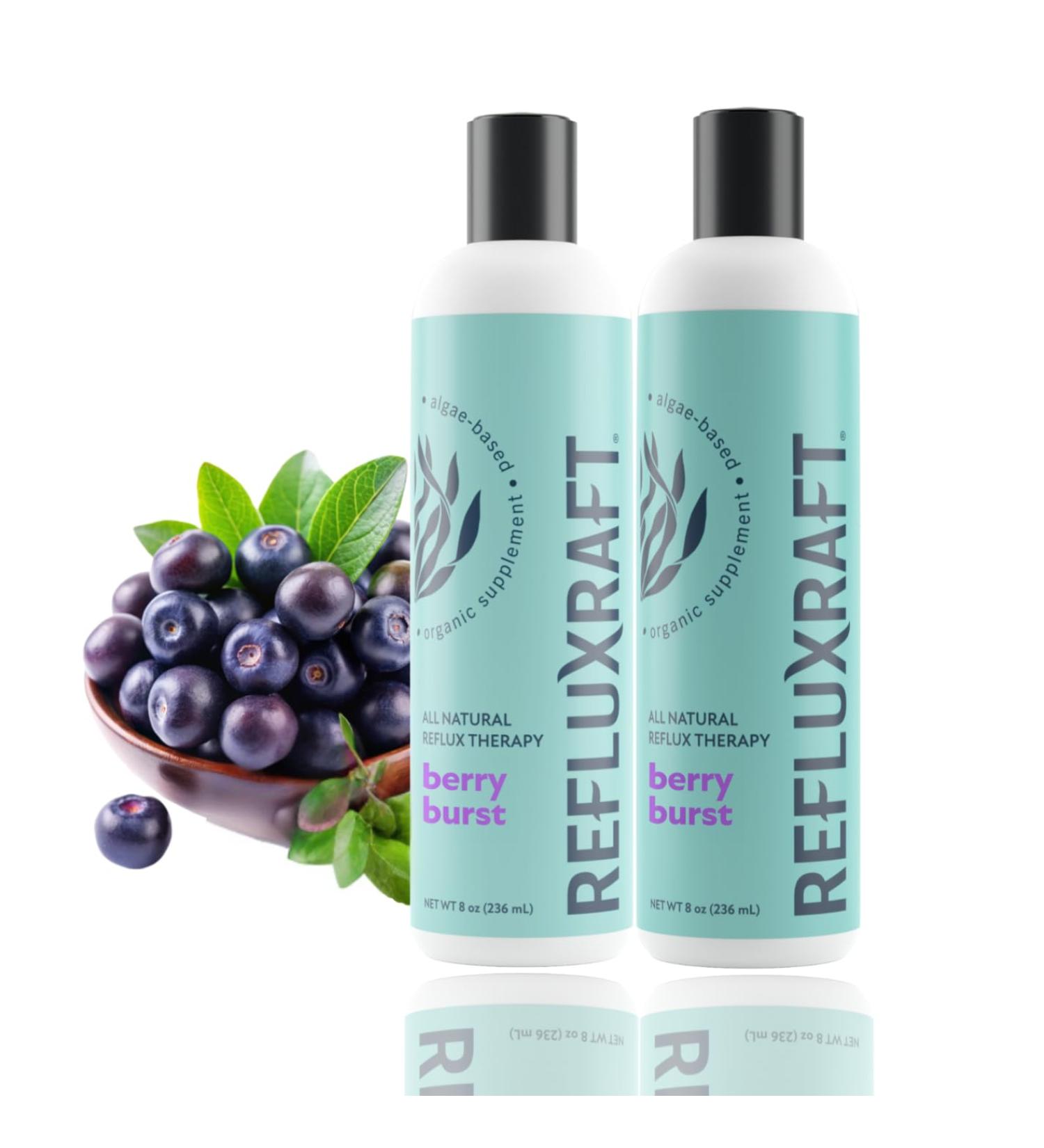 RefluxRaft Acid Reflux Therapy with Organic Alginate Rapid & Long Lasting Gerd LPR & Digestion Symptom Support Zero Sugar Gluten Free Low Sodium Berry Burst 47 Gel Servings 8 OZ Bottle 2 Pack - Buy Online on GoSupps.com