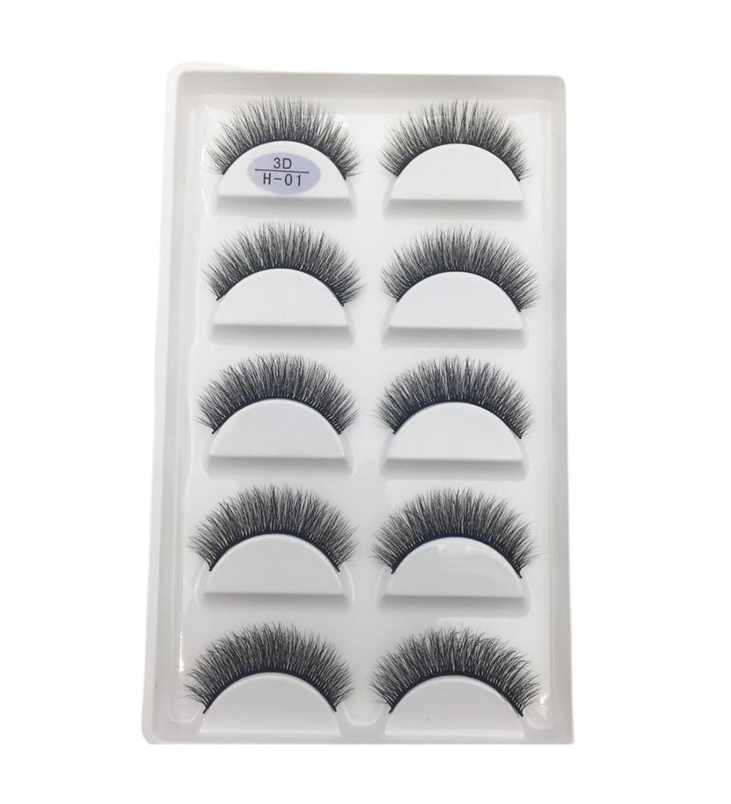 UAMOU 10/50 Boxes 5 Pairs 3D Mink False Eyelashes Hair Natural Cross Long Messy Makeup Fake Eye Lashes Extension Make Up Faux Cils Cheerfully (Color : 5Pairs H01 Size : 100 Boxes 500Pairs) - Buy Online on GoSupps.com