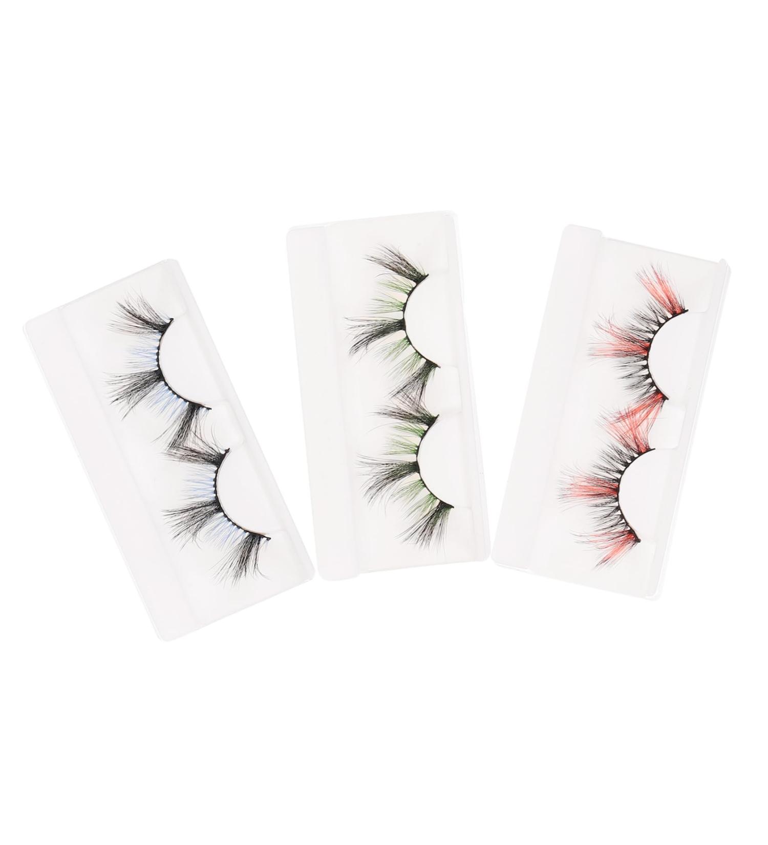 FOMIYES 3 Pairs False Eyelashes False Lashes Colored Fake Lashes Fake Eyelashes for Party Cosplay Fake Eyelashes False Eyelash for Women Set European and American Imitation - Buy Online on GoSupps.com