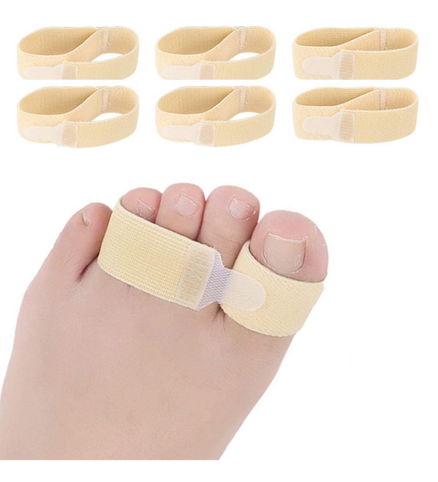 6 Pack Broken Toe Wraps & Hammer Toe Splints - Elastic Fabric Cushioned Bandages for Straightening & Protection - Buy Online on GoSupps.com