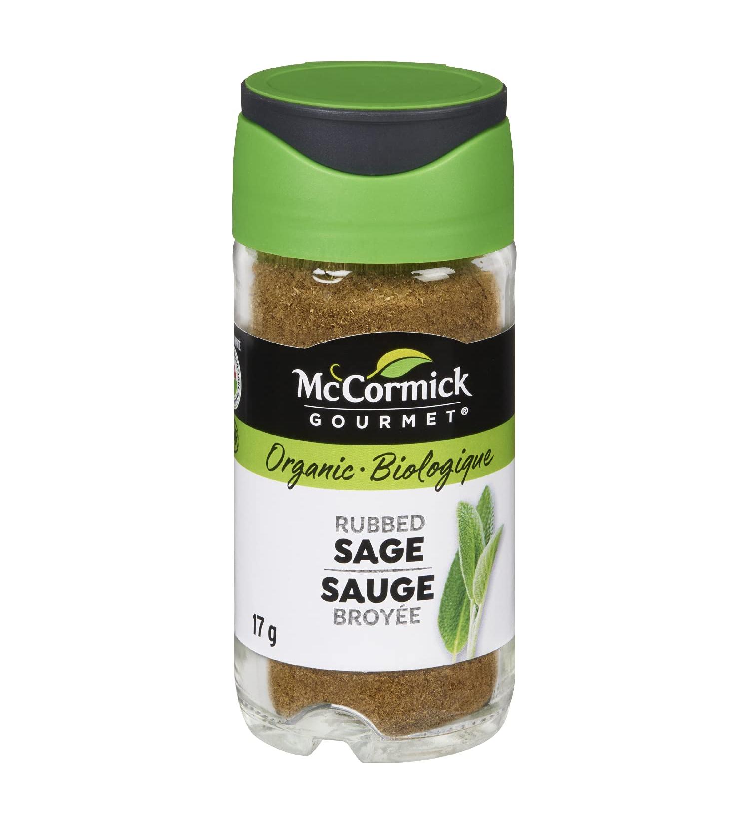 McCormick Gourmet (MCCO3) New Bottle Premium Quality Natural Herbs & Spices Organic Rubbed Sage 17g - Buy Online on GoSupps.com