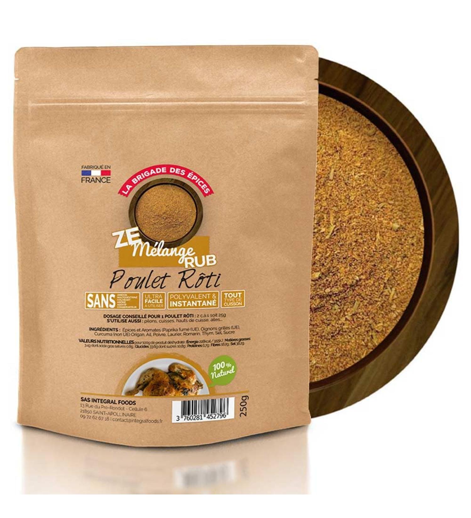  La Brigade des pices The Spice Brigade - Roast Chicken Seasoning - Spices for grilled chicken wings and foil packets - 250g - 100% Natural & Organic - Buy Online on GoSupps.com