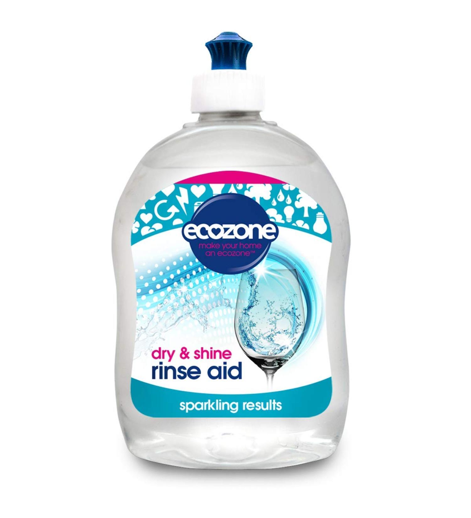 Ecozone Dishwasher Rinse Aid 500ml - Quick Dry Action for Sparkling Results - Buy Online on GoSupps.com