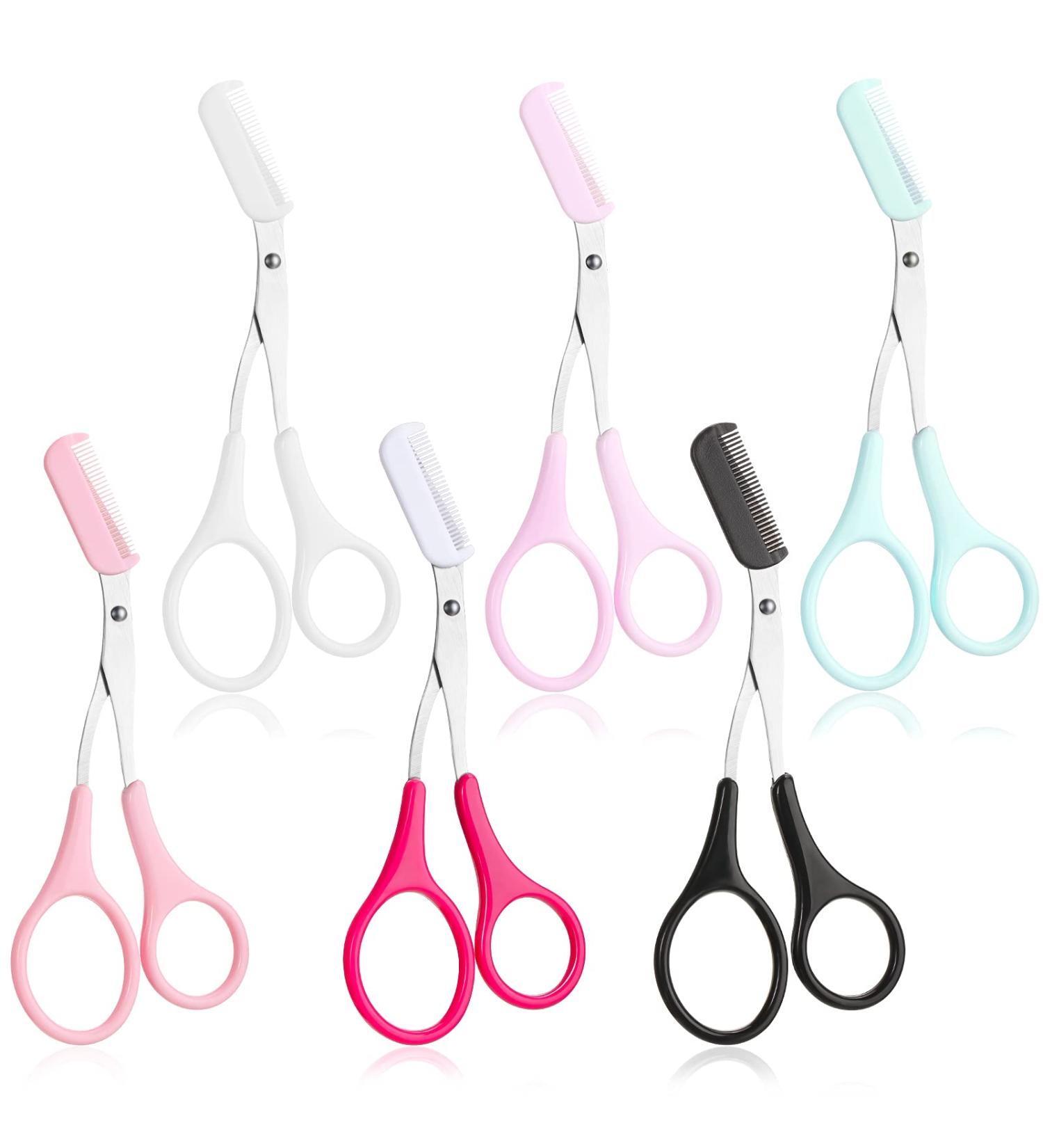 6-Piece Stainless Steel Eyebrow Scissors and Comb Set for Precise Eyebrow Shaping - Multicolor Beauty Accessories for Men and Women - Buy Online on GoSupps.com