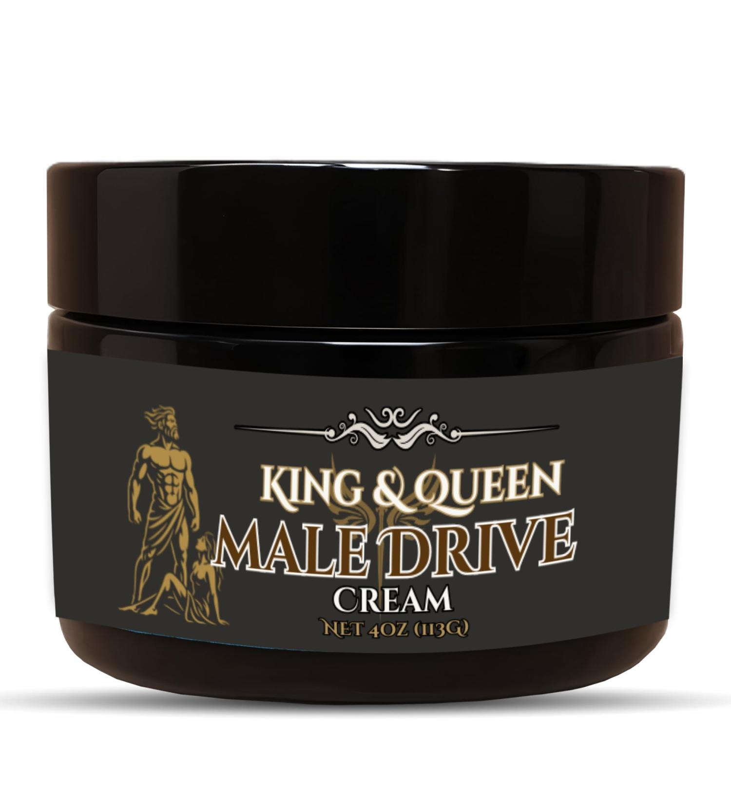 Energy & Drive Support Cream for Men T-Support & Vitality | Tongkat Ali Fadogia Maca Wild Yam Vitamin D3 | Male Drive 4 oz King & Queen Wellness - Buy Online on GoSupps.com