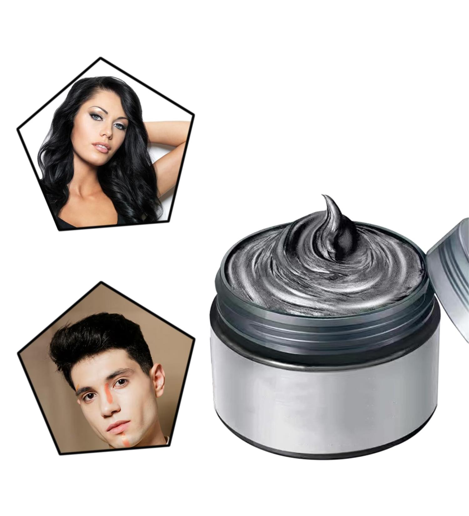 Temporary Hair Colour Wax Black Hair Wax Hair Style Dye Mud Unisex Fashion Styling Washable Dye Cream for Halloween Role Playing Masquerade - Buy Online on GoSupps.com