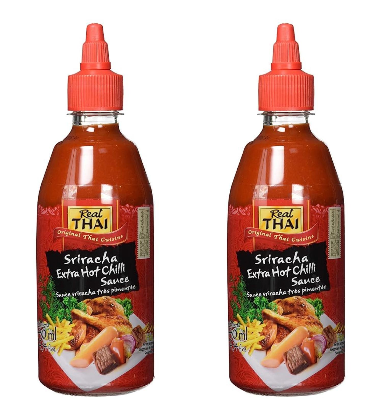 Buy Real Thai Sriracha Extra Hot Chili Sauce - Pack of 2 (430 ml each) - International Shipping Available - Buy Online on GoSupps.com