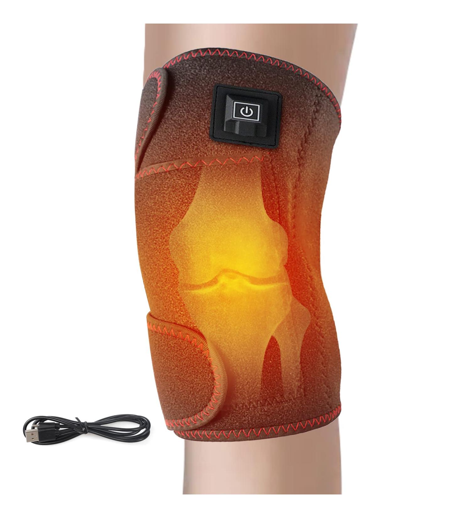 Knee Heating Pad & Braces for Pain Relief | USB Thermal Therapy Wrap for Arthritis & Joint Stiffness | Adjustable 3 Temperature Control | 1PC Black - Buy Online on GoSupps.com