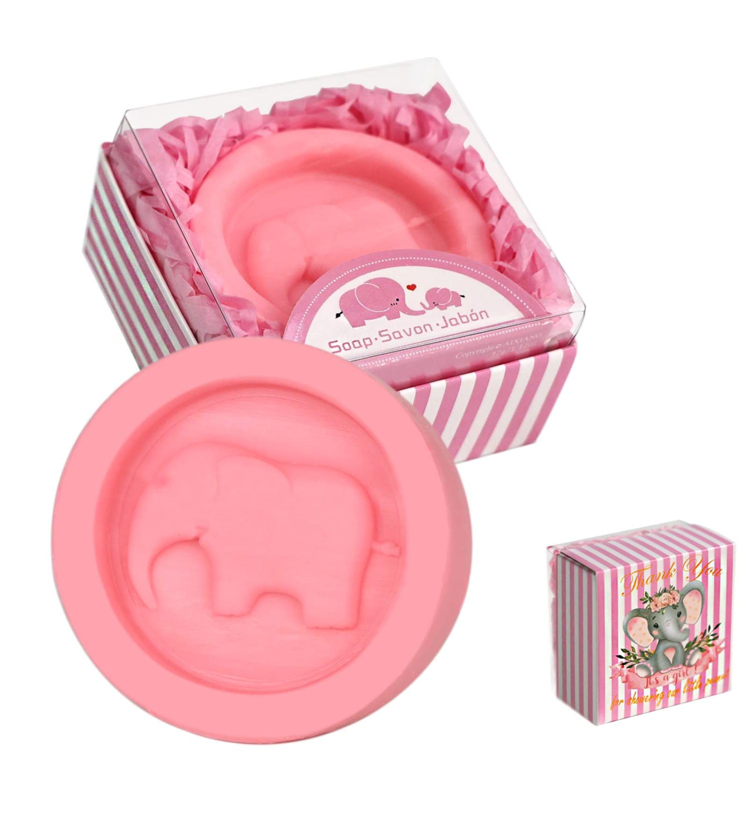 24 Pack Handmade Little Elephant Scented Soap Favors in Pink Gift Box for Girls Baby Shower Decorations - Buy Online on GoSupps.com