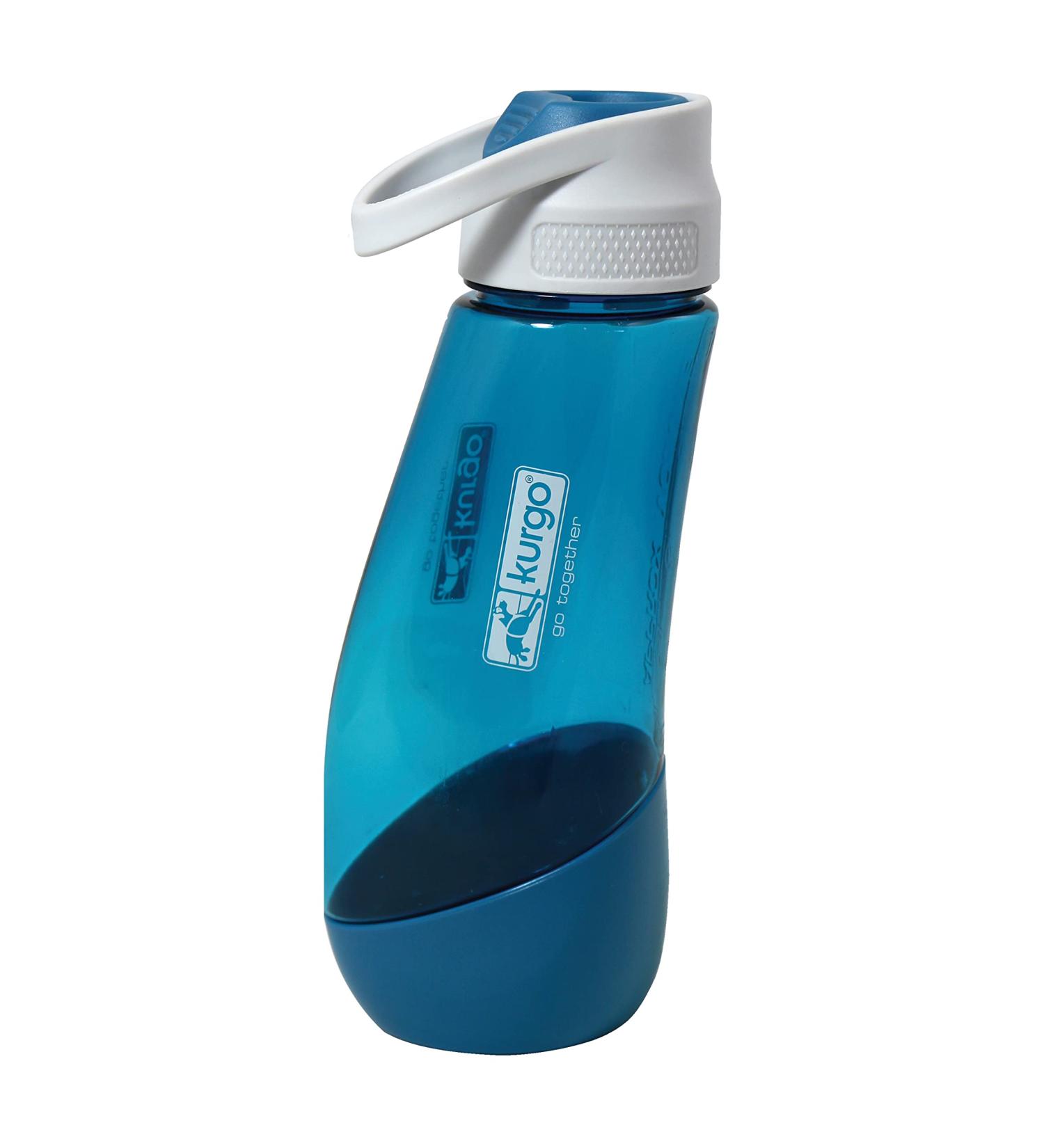 Kurgo Gourd Water Bottle & Bowl for Dogs - PVC & BPA-Free 750ml Bottle & 250ml Bowl - Blue - International Shipping - Buy Online on GoSupps.com
