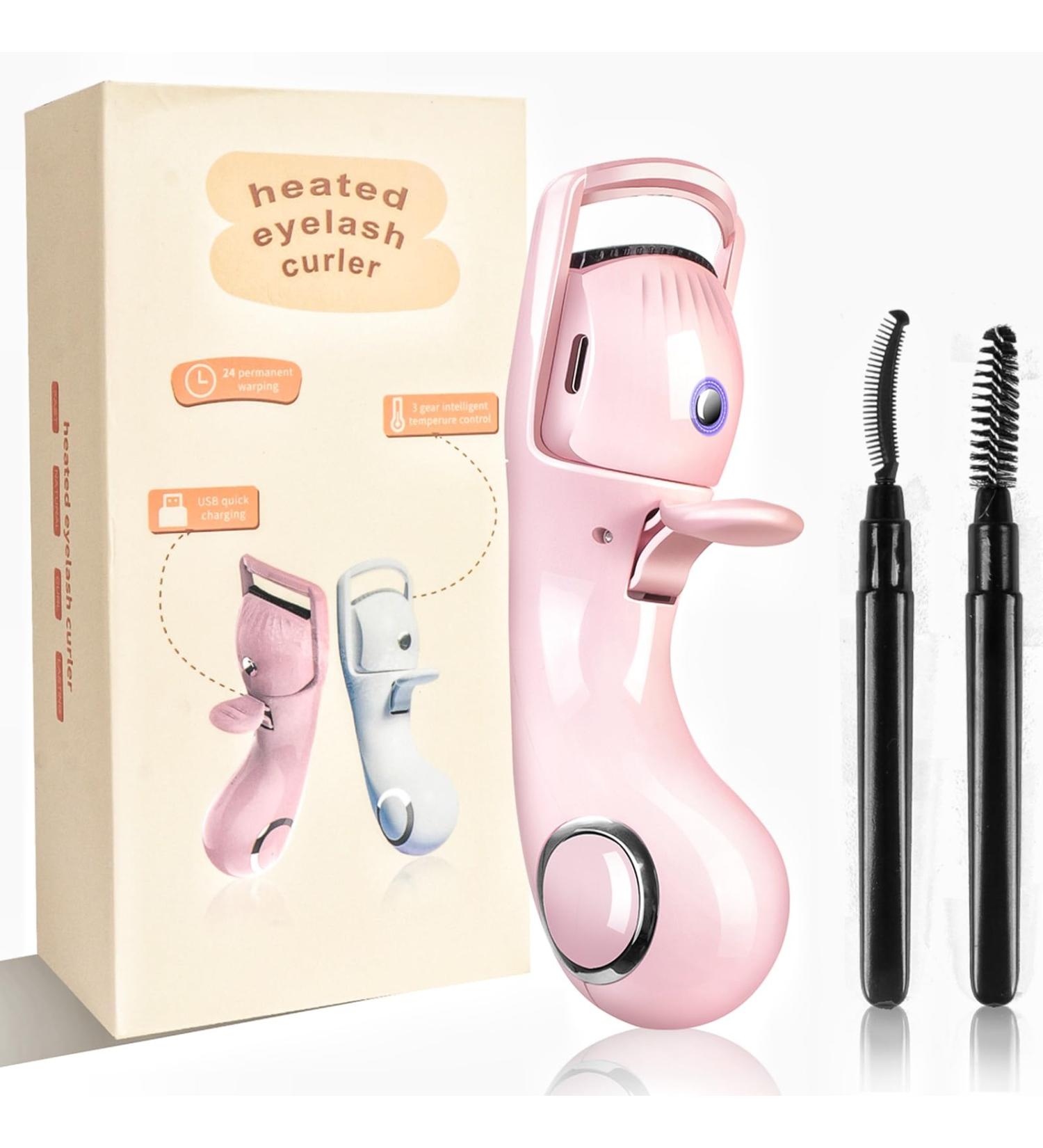 Heated Eyelash Curler - Electric Curling Tool with 3 Modes & Sensing Heating Pad for Long Lasting Curls (Pink) | International Shipping Available - Buy Online on GoSupps.com