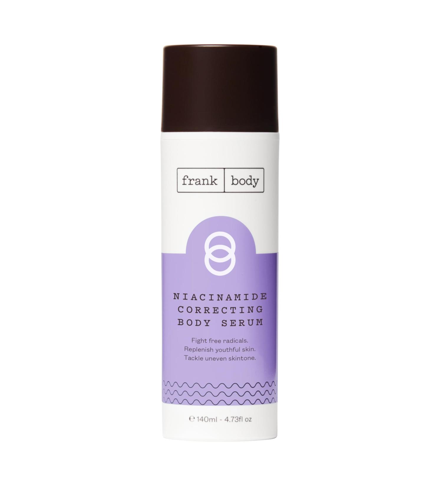 frank body Niacinamide Correcting Body Serum | Vegan Anti-Aging Moisturizer | Tackles Uneven Skin with Superfood Berry & Green Tea | 4.43 fl oz - Buy Online on GoSupps.com