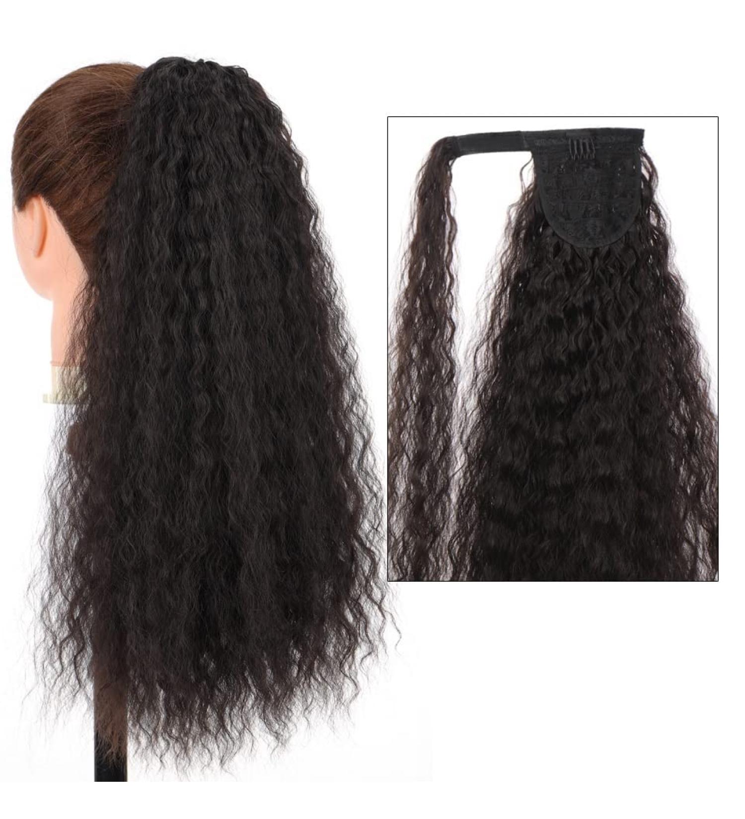 Ponytail Extension 22" Long Kinky Wrap Around Ponytail Hairpiece for Women Ponytail Extension Magic Paste Heat Resistant Synthetic Ponytail Hair Extension(Color:0010) 22inches 0010 - Buy Online on GoSupps.com