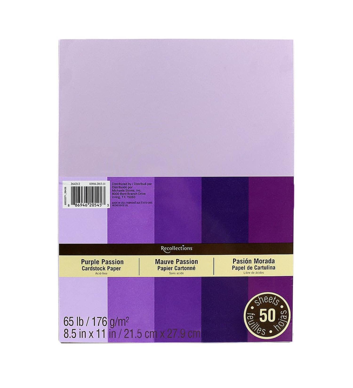 MICHAELS Purple Passion 8.5   x 11   Cardstock Paper by Recollections   50 Sheets