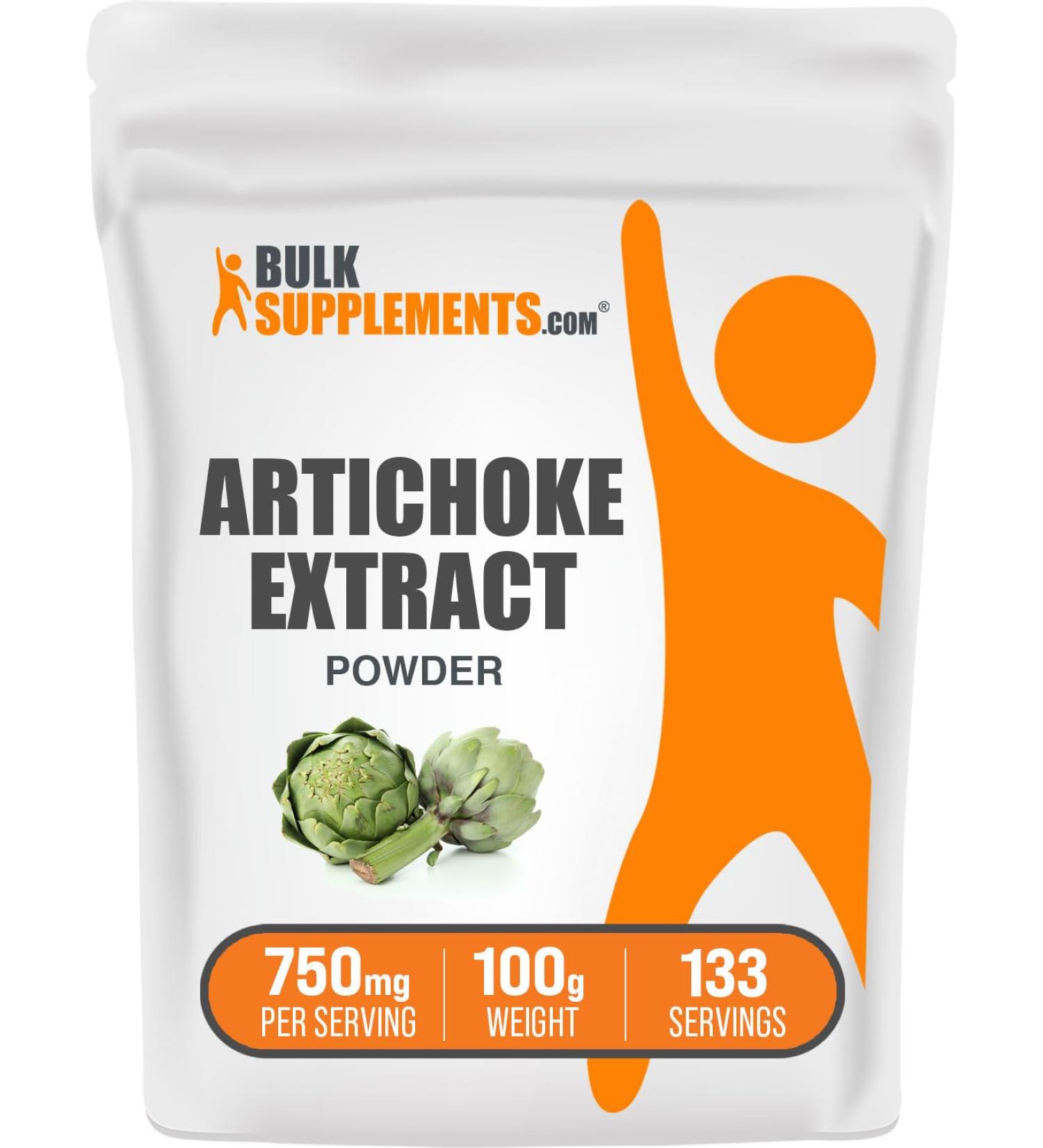 BulkSupplements.com Artichoke Extract Powder - Herbal Supplement Artichoke Supplement - Vegan & Gluten Free 750mg per Serving 100g (3.5 oz) (Pack of 1) 3.53 Ounce (Pack of 1) - Buy Online on GoSupps.com