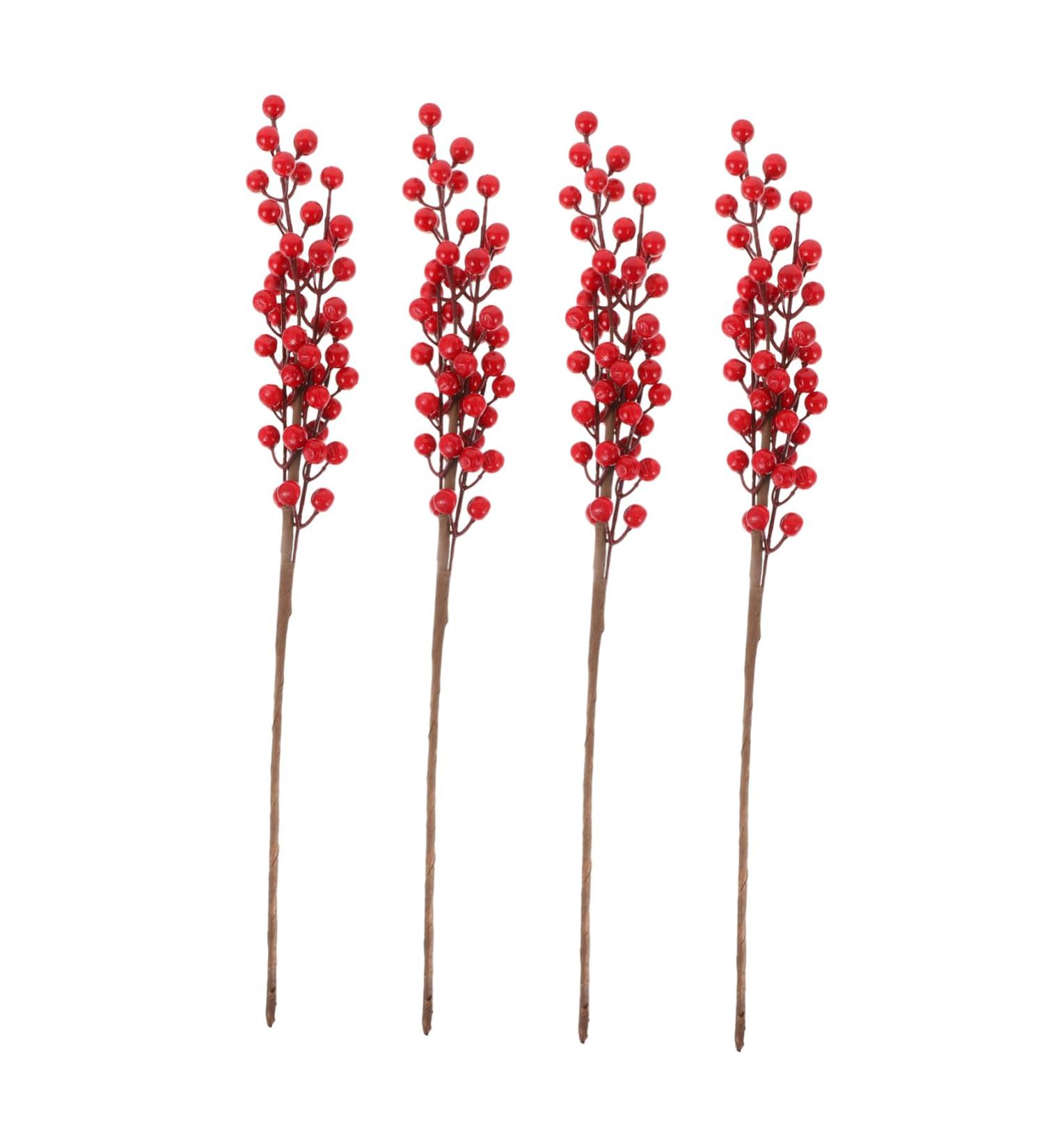 HOMSFOU 8 Pcs Christmas Red Fruit Christmas Wreath Stems Berries for Christmas Tree Photography Props Christmas Tree Berry Decoration Floral Red Berry Acacia Beans Foam High Simulation Redx2pcs 50X6cmx2pcs - Buy Online on GoSupps.com