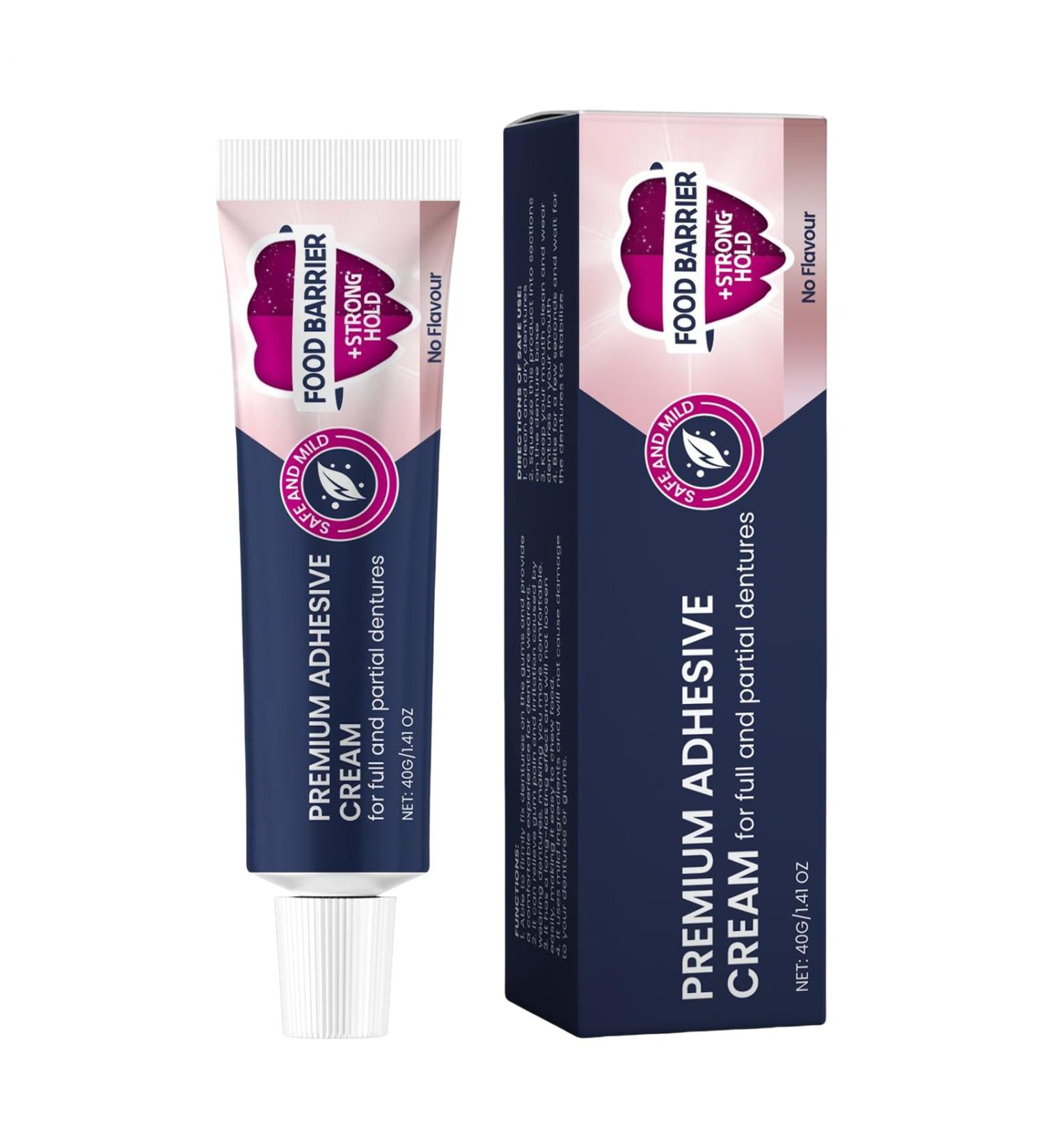 Xujuika Denture bonding cream bonding cream for retainers 40 g daily care cream for a secure hold when eating on the go and at home for women and men of all ages - Buy Online on GoSupps.com