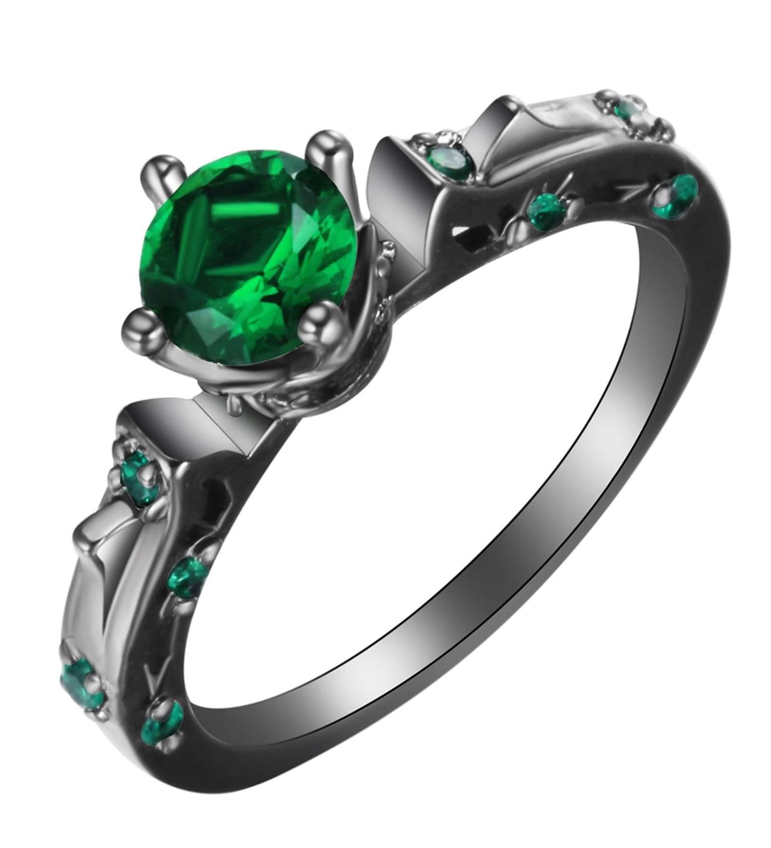 Aotiwe Matching Rings for Women - Black Four Claw Cubic Zirconia Birthday Gift - Size 54 (17.2) - Buy Online on GoSupps.com