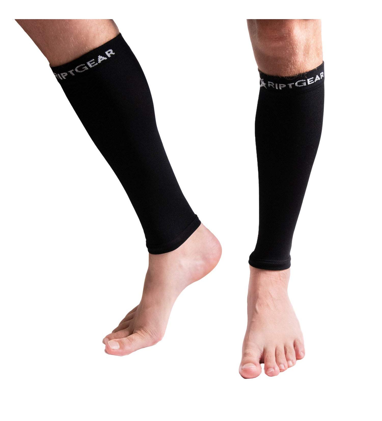 RiptGear Graduated Calf Compression Sleeves - Unisex Leg Support, Footless Compression Socks XL - Buy Online on GoSupps.com