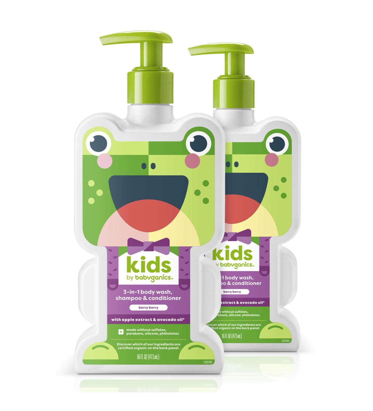 Babyganics Kids 3-in-1 Shampoo Conditioner Body Wash Berry Berry 16 oz - 2 Pack - Buy Online on GoSupps.com