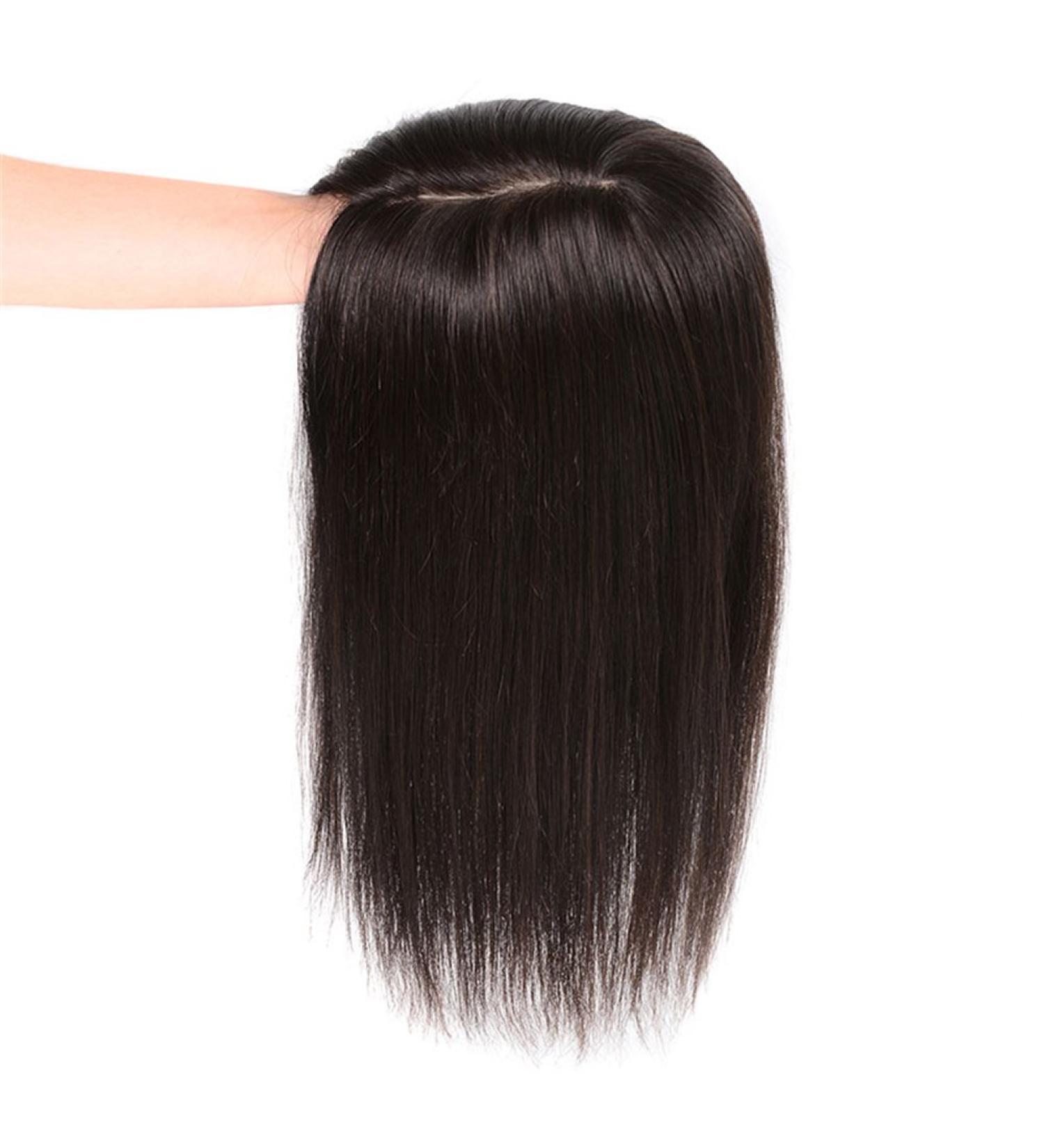 Double Silk Base Human Hair Topper 2.5"x4" Handmade Crown for Bald Women - Buy Online on GoSupps.com