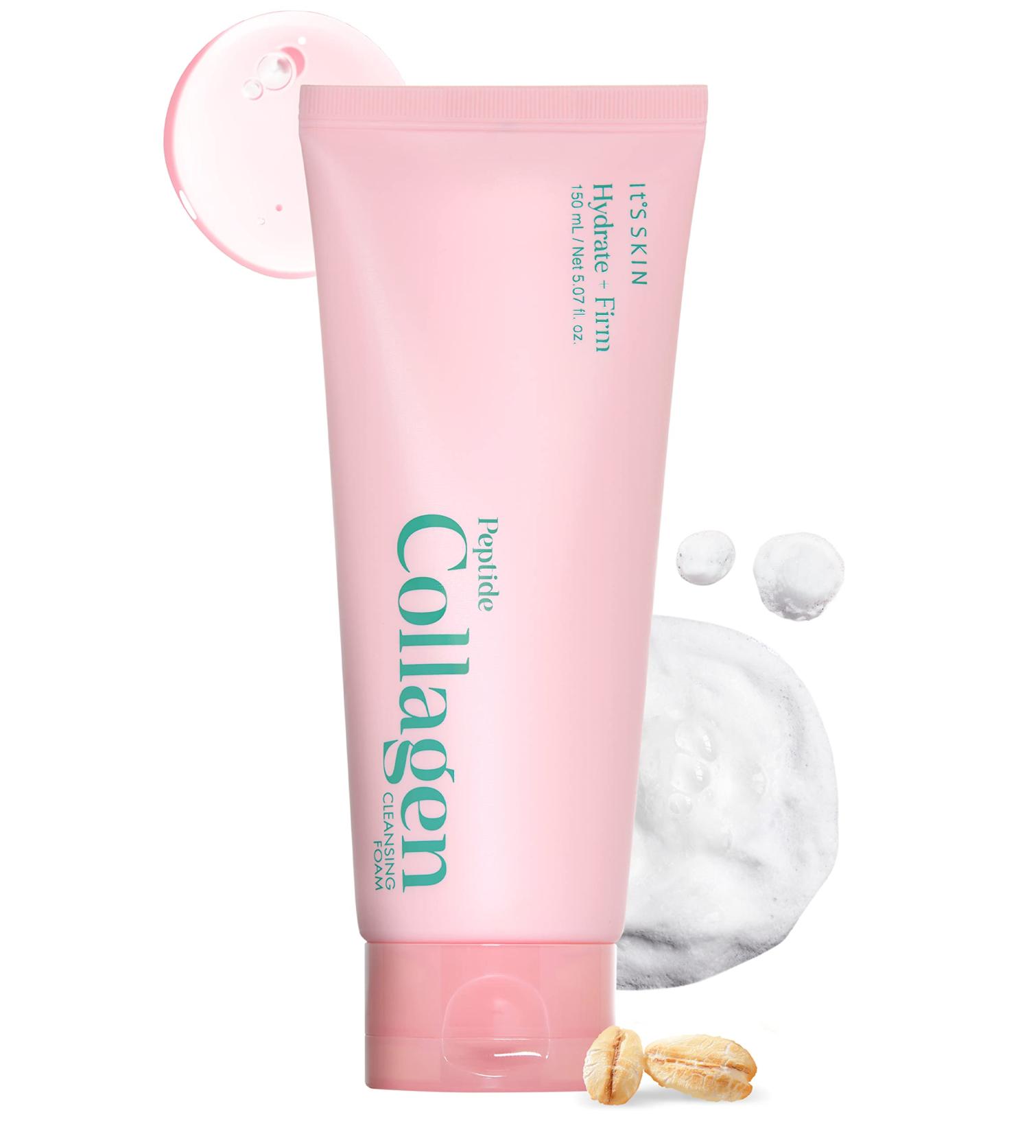 It'S SKIN Peptide Collagen Cleansing Foam 5.07 fl oz | Hydrating Korean Facial Cleanser for Sensitive Skin - Buy Online on GoSupps.com
