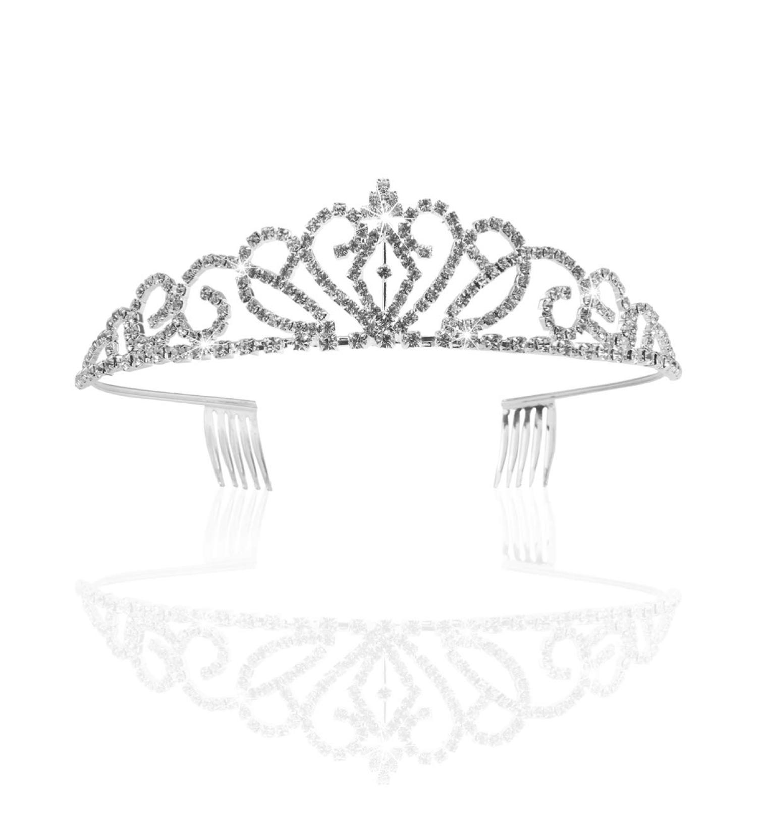 Lurrose Rhinestone Tiara Crown Headband for Wedding & Events - Silver - Buy Online on GoSupps.com