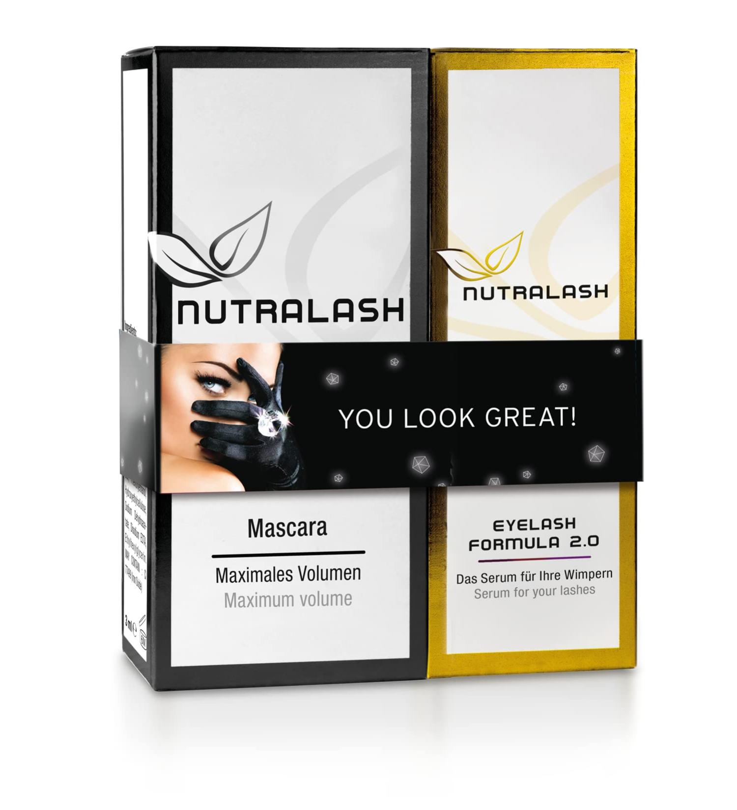 Nutralash Advantage Set: Volume-Boosting Mascara & Eyelash Growth Serum - Hyaluronic Acid Infused - 2 Pack (5ml & 1ml) - International Shipping Available - Buy Online on GoSupps.com
