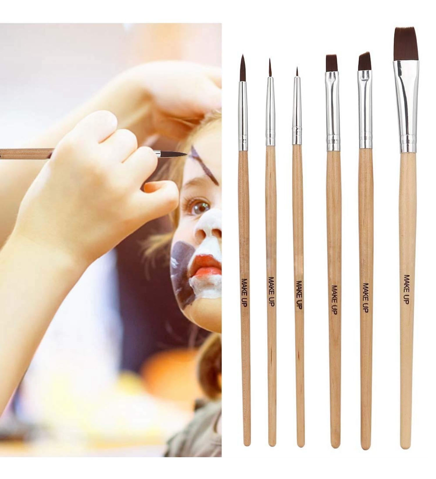 Dekaim 6-Part Children's Makeup Brush Set - Professional Synthetic Hair Brushes for Art Halloween and Theater Makeup - Buy Online on GoSupps.com