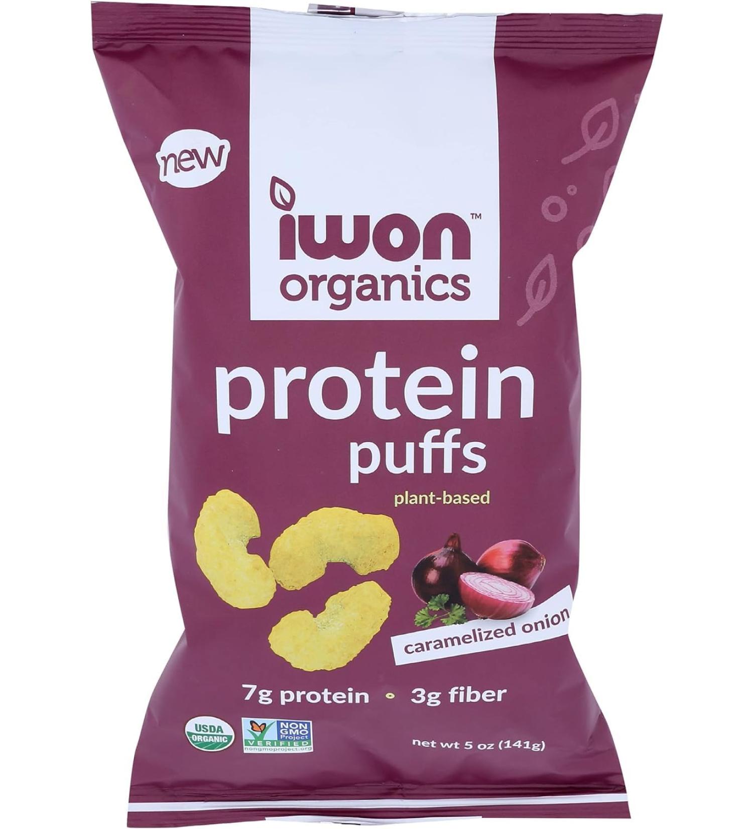 IWON Organics - family Size Caramelized Onion Protein Puffs - 12 X 142g 12 Count - Buy Online on GoSupps.com