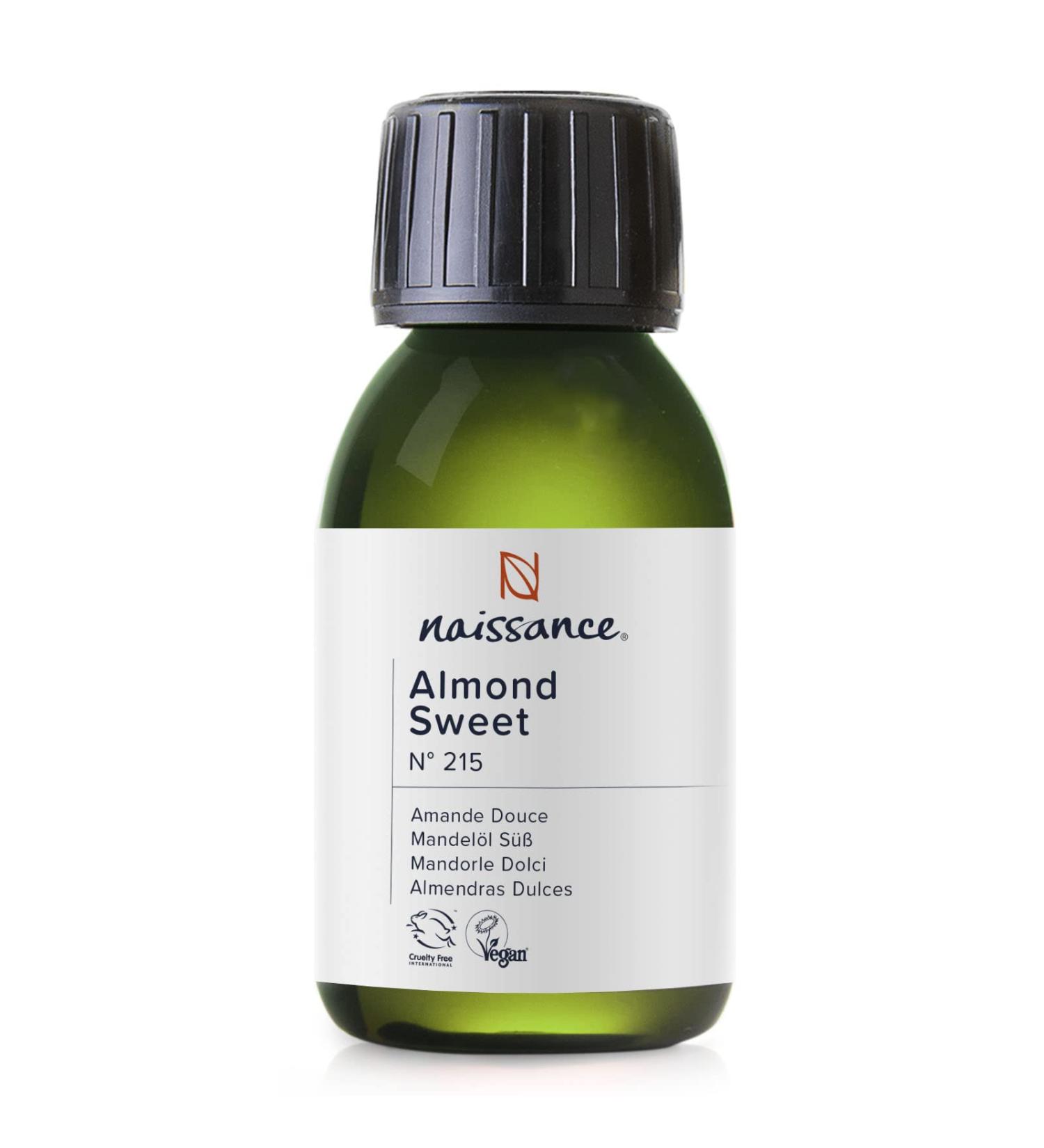 Naissance Sweet Almond Oil 100ml - Vegan Paraben-Free - Ideal for Hair Body Care Aromatherapy & Massage - Buy Online on GoSupps.com