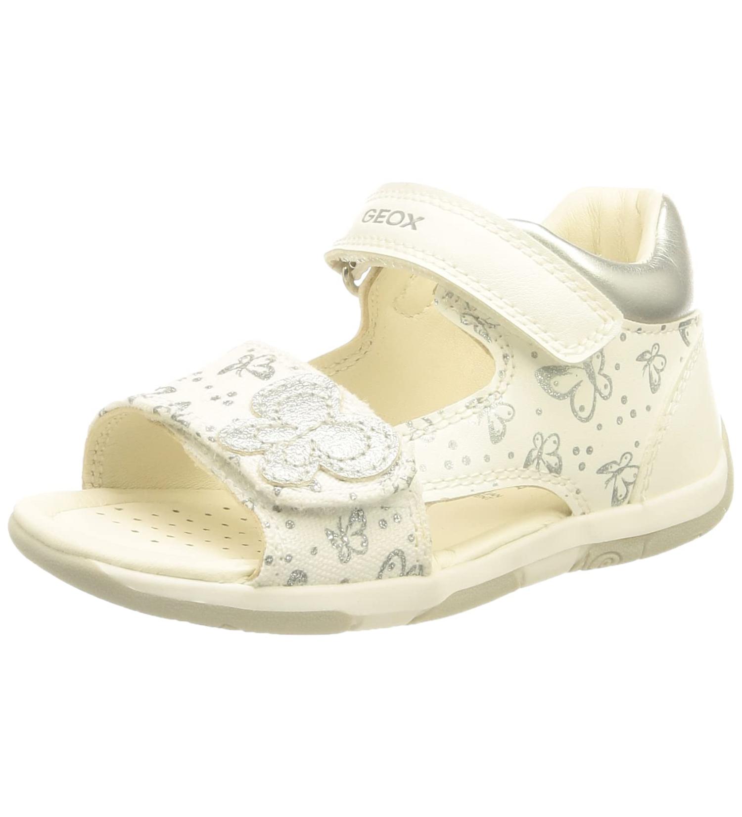 Geox Baby Girl's Sandal - Tapuz First Steps - Size 5 UK Child - White/Silver - Buy Online on GoSupps.com