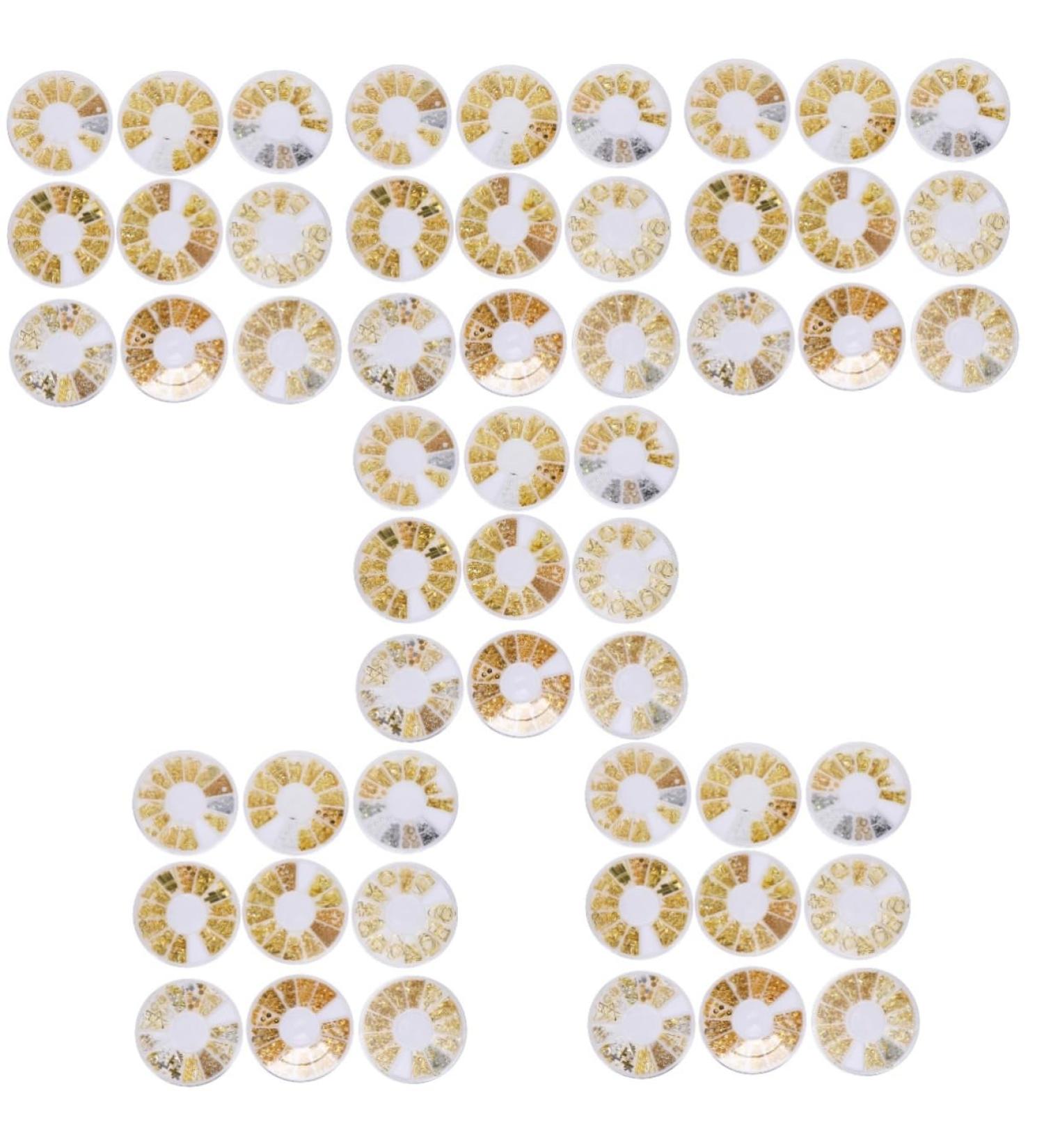 minkissy 54 Boxes Nail Art Accessories Metal Nail Sequins Gold Stickers Punk Jewelry Metal Stickers Rhinestones Nail Studs Nails Stickers Nail Rhinestones 3D Rivets Charm White Plastic - Buy Online on GoSupps.com