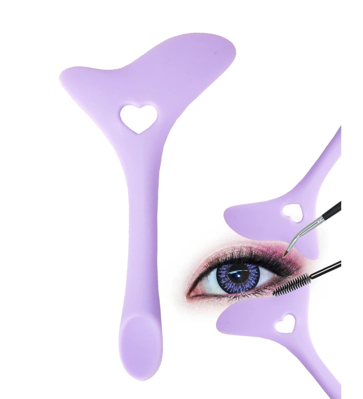Silicone Winged Smoky Eyeshadow Applicators Plate & Cat Shape Eye Liner Guide - Purple - Buy Online on GoSupps.com