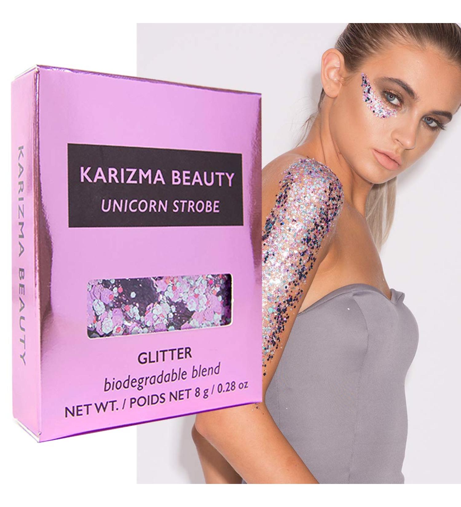 Unicorn Strobe Biodegradable Chunky Glitter - Karizma Beauty Silver Eco Glitter 10g - Buy Online on GoSupps.com