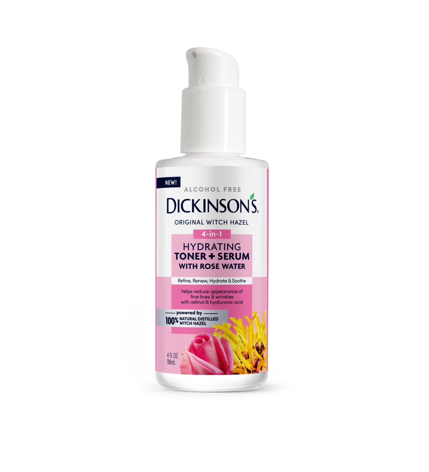 Dickinson's Witch Hazel Hydrating Toner + Serum with Rose Water - Soothing Skincare Essential - Buy Online on GoSupps.com