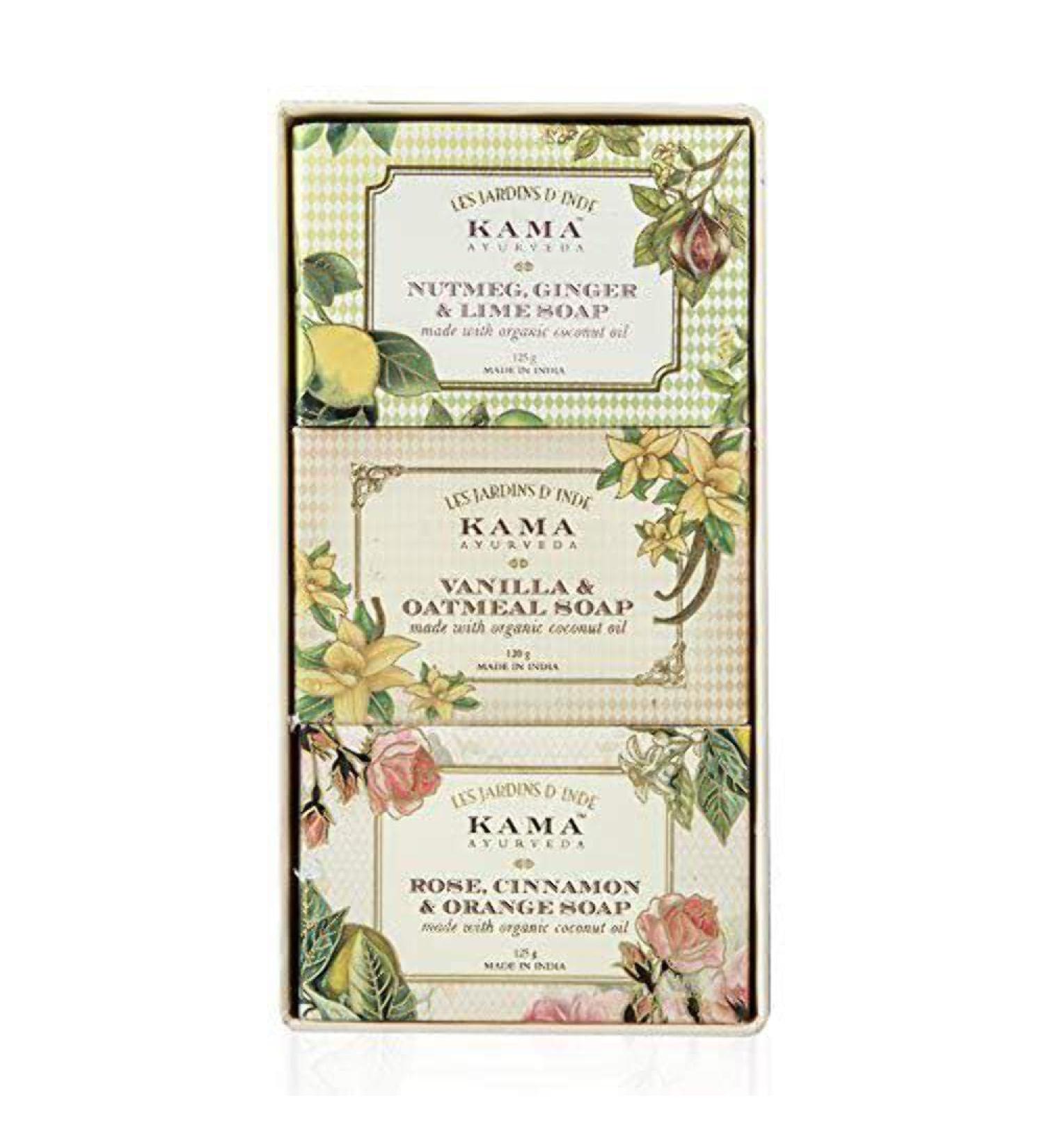 Kama Ayurveda Natural Soap Box - Luxurious Herbal Soaps for Glowing Skin | Free Worldwide Shipping - Buy Online on GoSupps.com