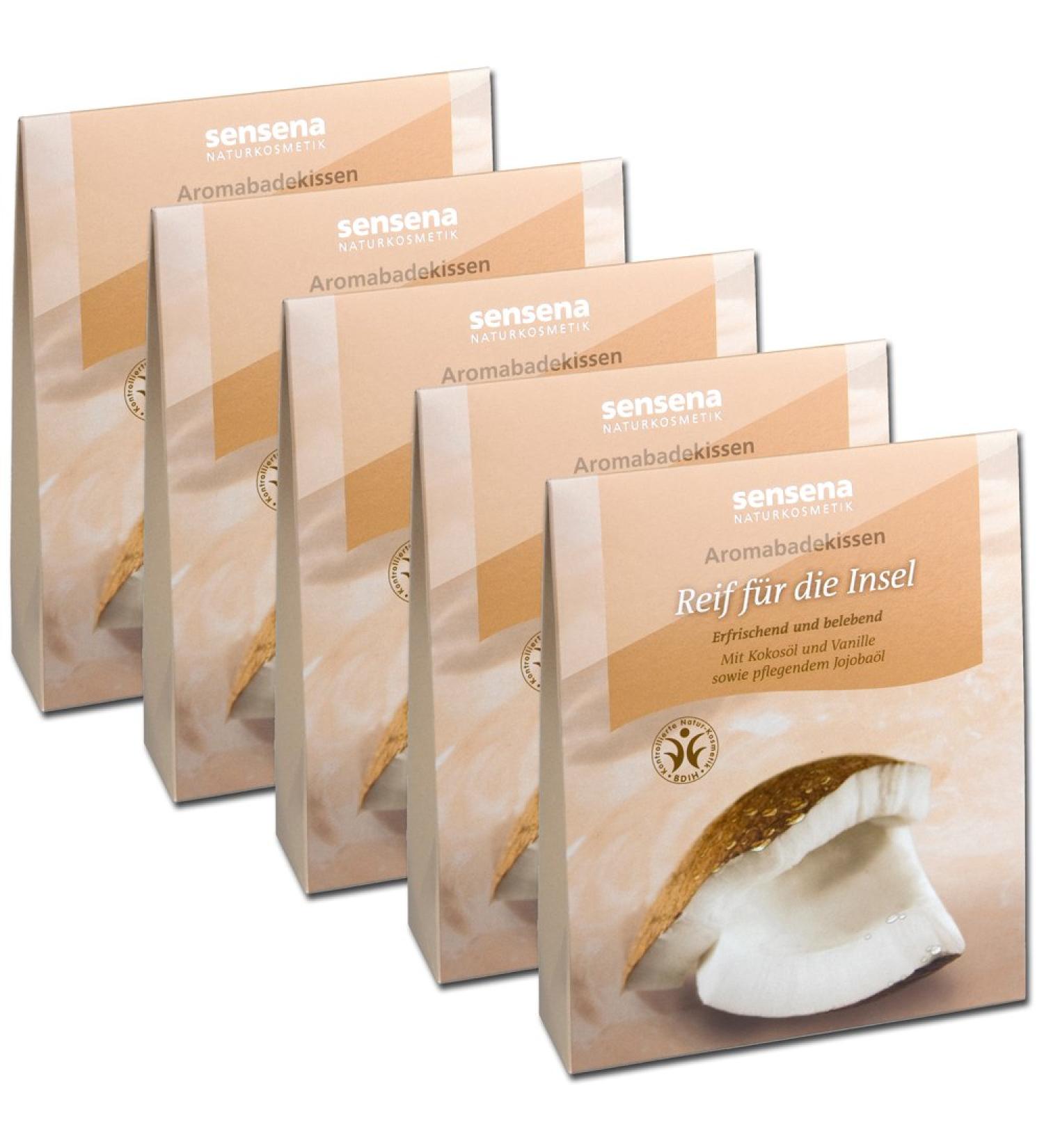 Natural cosmetics aroma bath pillow value pack "Ready for the island" 5x 60 g