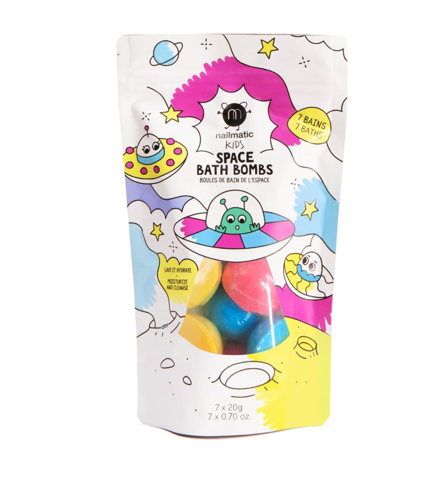 Nailmatic Space Bath Balls - 7 Colorful Bath Bombs for Kids - Perfect Gift for Children Ages 3+ - Fun Bathroom Games for Boys & Girls - Buy Online on GoSupps.com