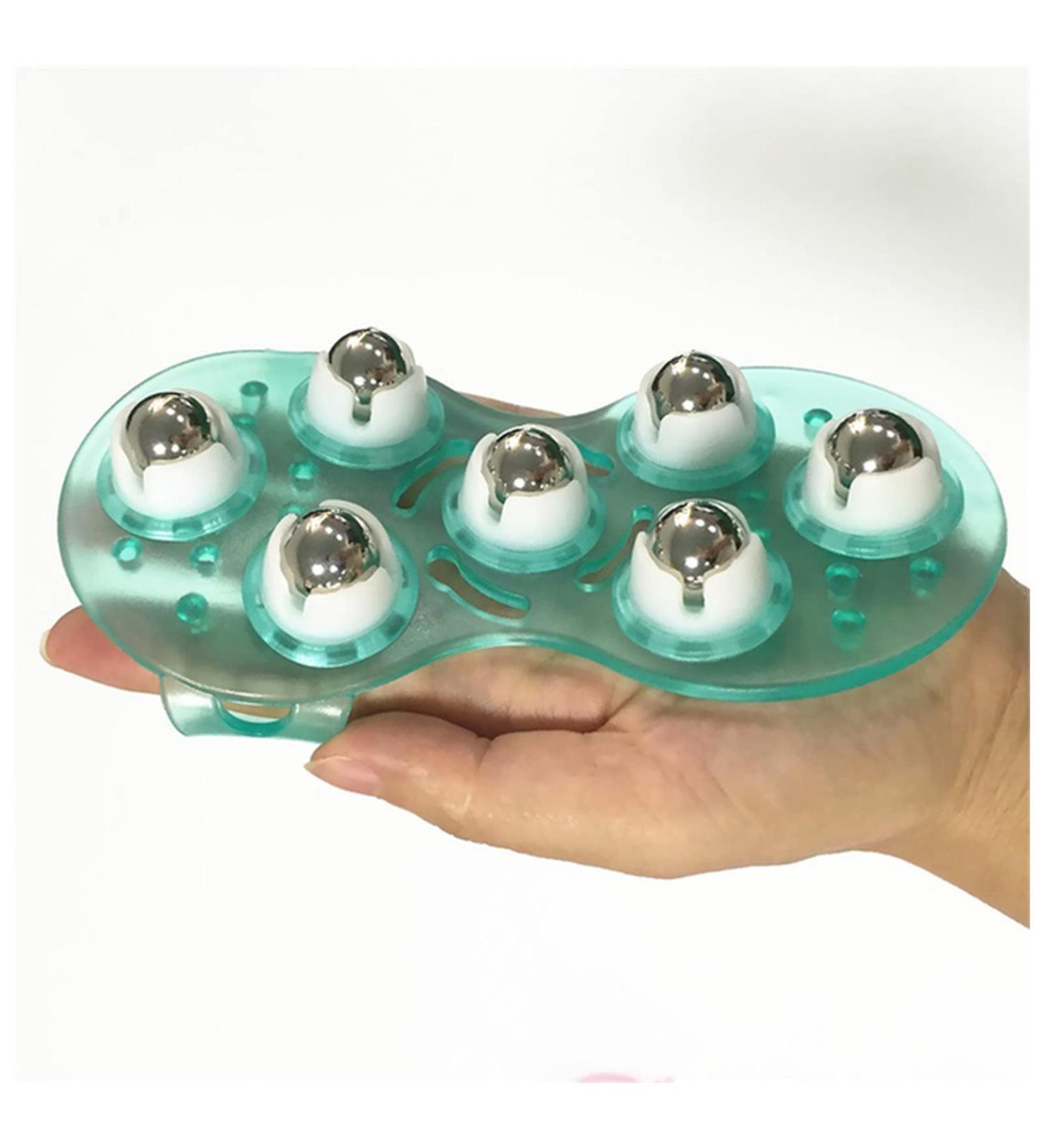 Returnhore Rolling Ball Massage Glove - Anti-Cellulite & Muscle Pain Relief Tool | Relaxation for Neck Back Shoulder & Face (Green) - Buy Online on GoSupps.com