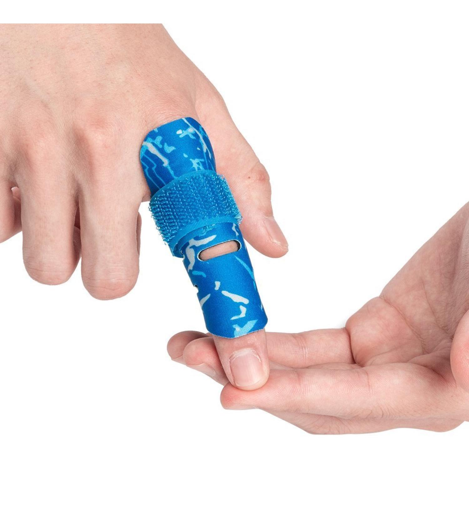 Kuangmi Finger Sleeve Support - Sports Injury Protector (1 Piece Blue S/M) - Enhance Performance & Comfort - Buy Online on GoSupps.com
