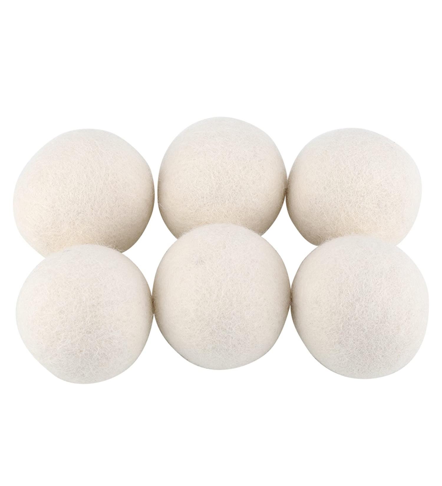 Buy 6Pcs Wool Dryer Balls - Eco-Friendly Reusable Laundry Solution to Reduce Wrinkles & Drying Time - Buy Online on GoSupps.com