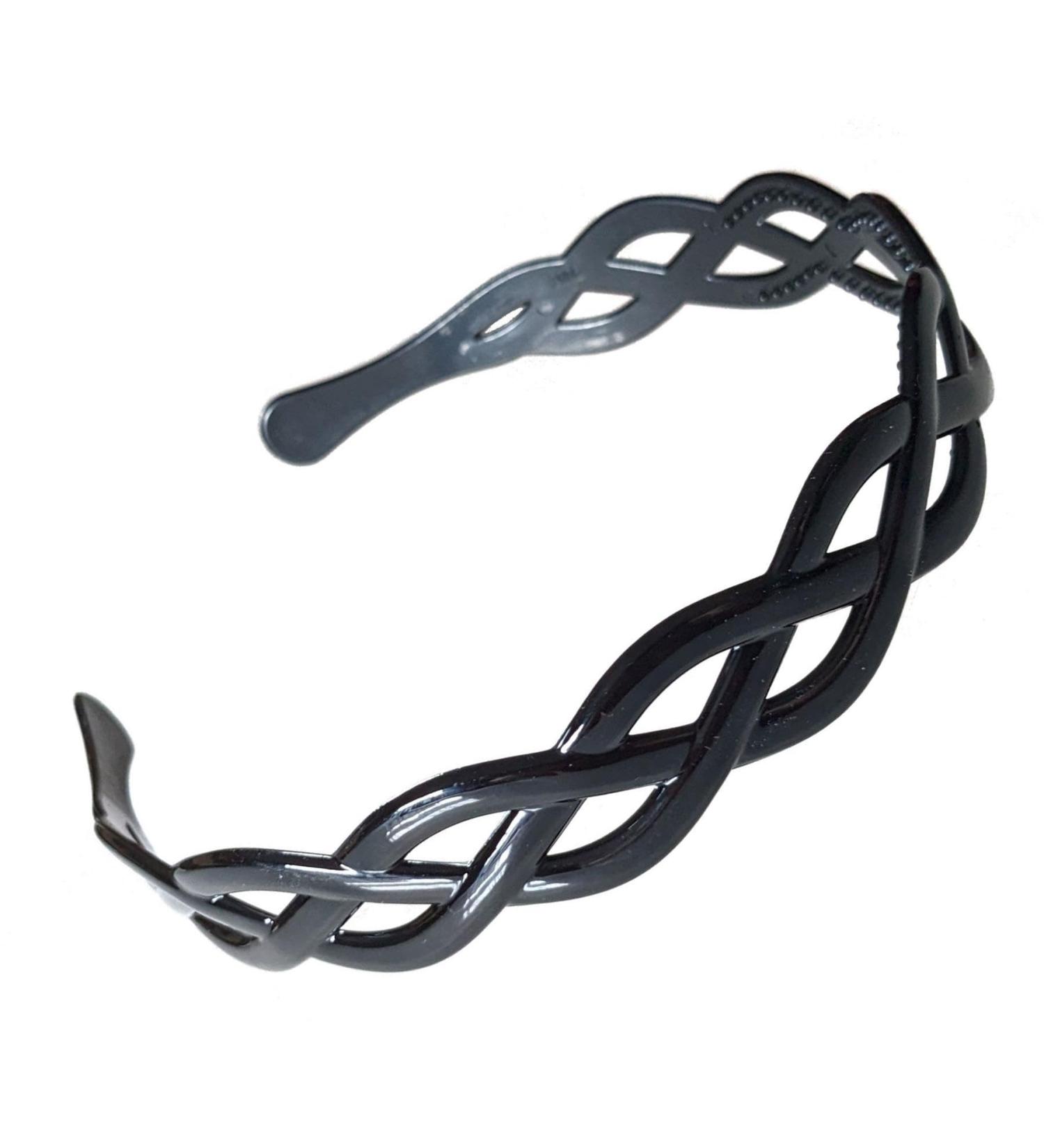 Black Weave Plastic Grip Teeth Alice Band Hair Band Headband for Women Girls by Glitz4Girlz - Buy Online on GoSupps.com