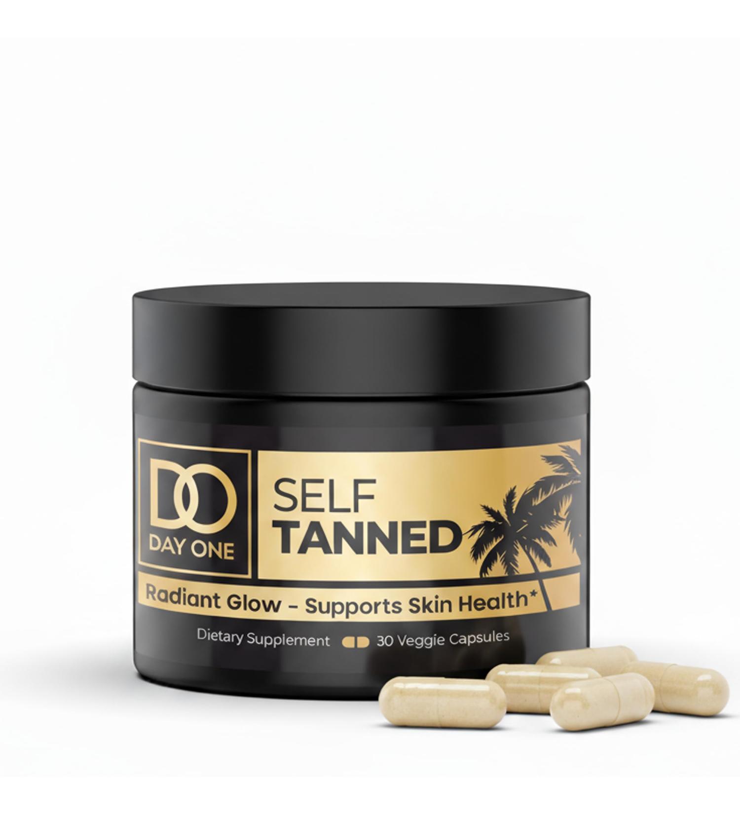 Self Tanned - Smart & Safe Tanning Supplement for Women and Men | Natural Astaxanthin L-Tyrosine Beta-Carotene & Vitamin D | Radiant Glow Supports Skin Health | 30 Veggie Capsules - Buy Online on GoSupps.com