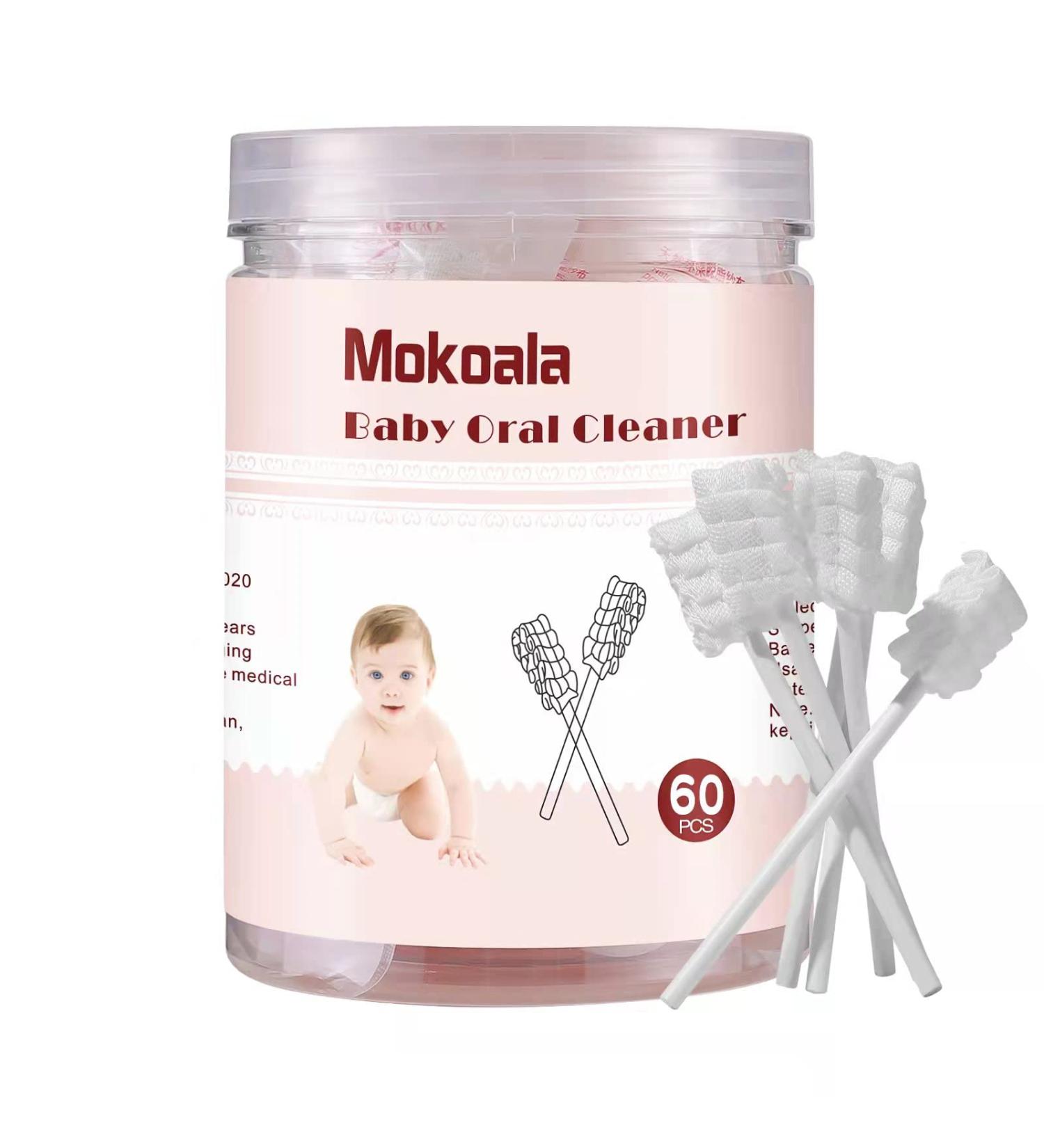 60-Pack Baby Tongue Cleaner & Toothbrush - Disposable Mouth Cleaner for Newborns - Soft Gauze Oral Cleaning Stick - Dental Care for 0-36 Month Baby - White, 60 Count - Buy Online on GoSupps.com