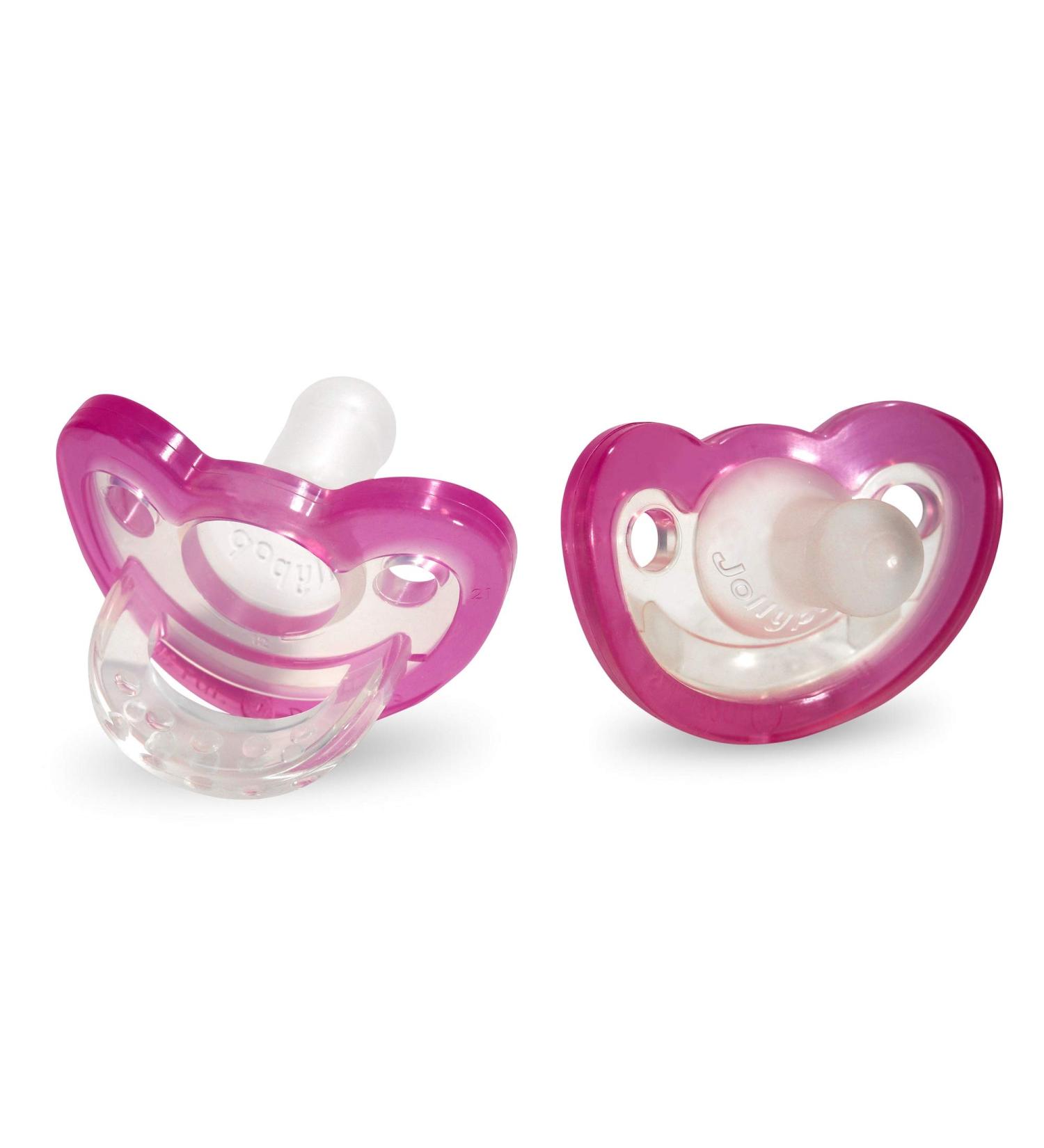 RaZbaby JollyPop Baby Pacifier Pink Double Pack 3m+ - 2 ct - Buy Online on GoSupps.com