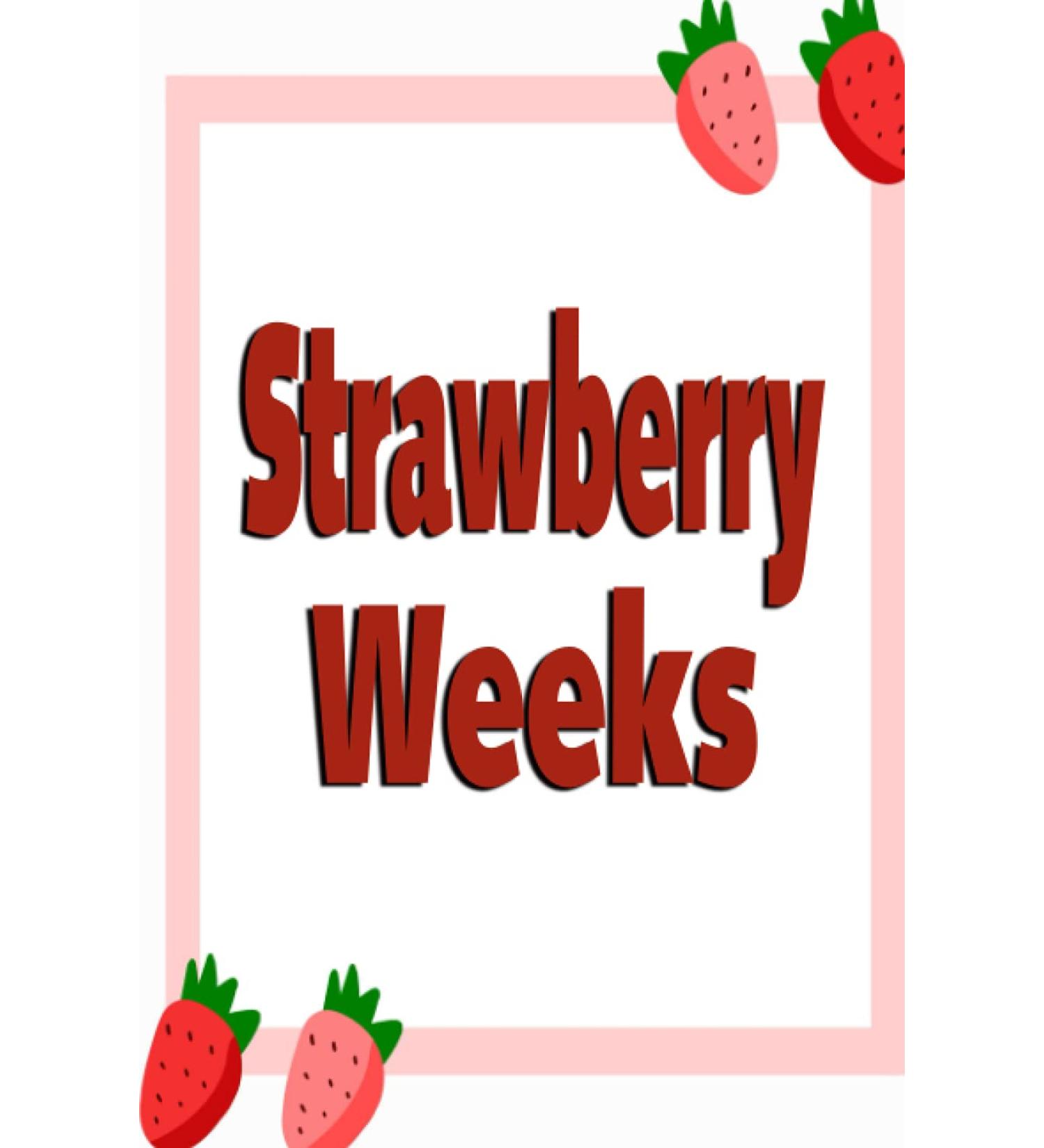 Strawberry Weeks: menstrual cycle tracker for young girls and teens to monitor PMS symptoms mood bleeding flow intensity and pain level | undated 4 year monthly calendar notebook
